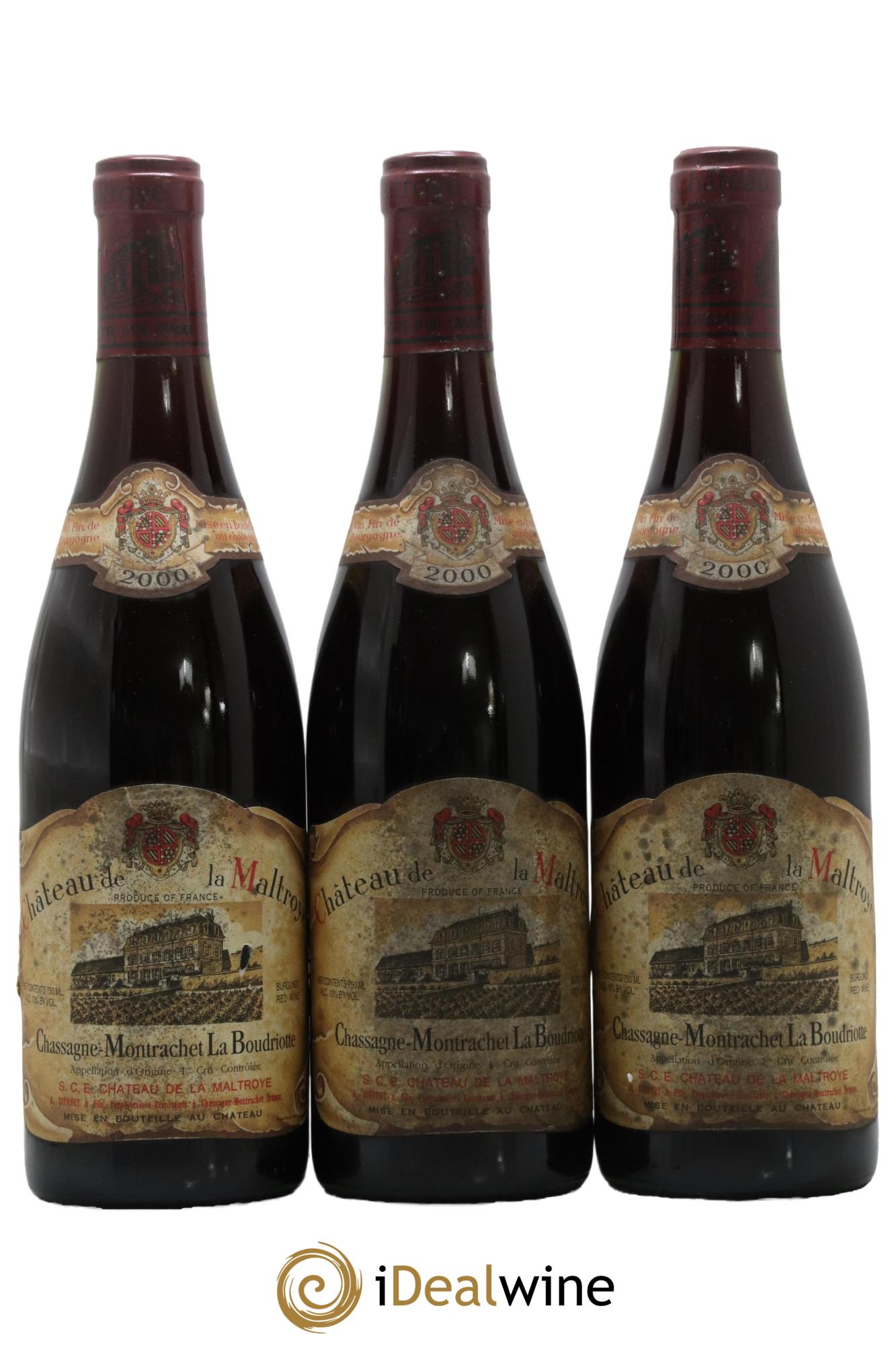 Chassagne-Montrachet 1er Cru La Boudriotte Château de la Maltroye 2000 - Lot de 3 bouteilles - 0