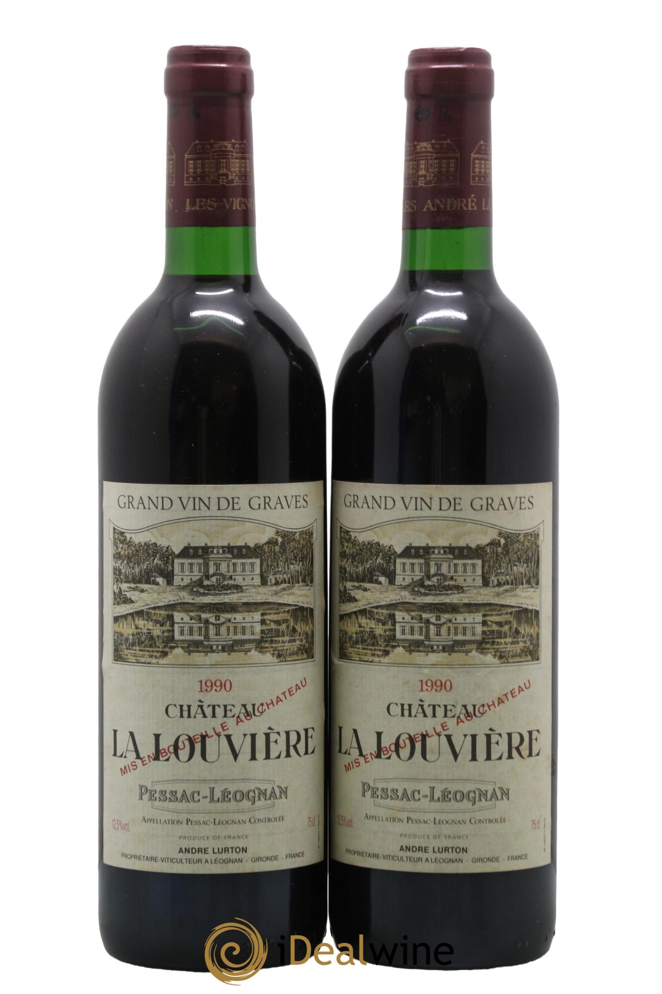Château la Louvière 1990 - Lot de 2 bouteilles - 0