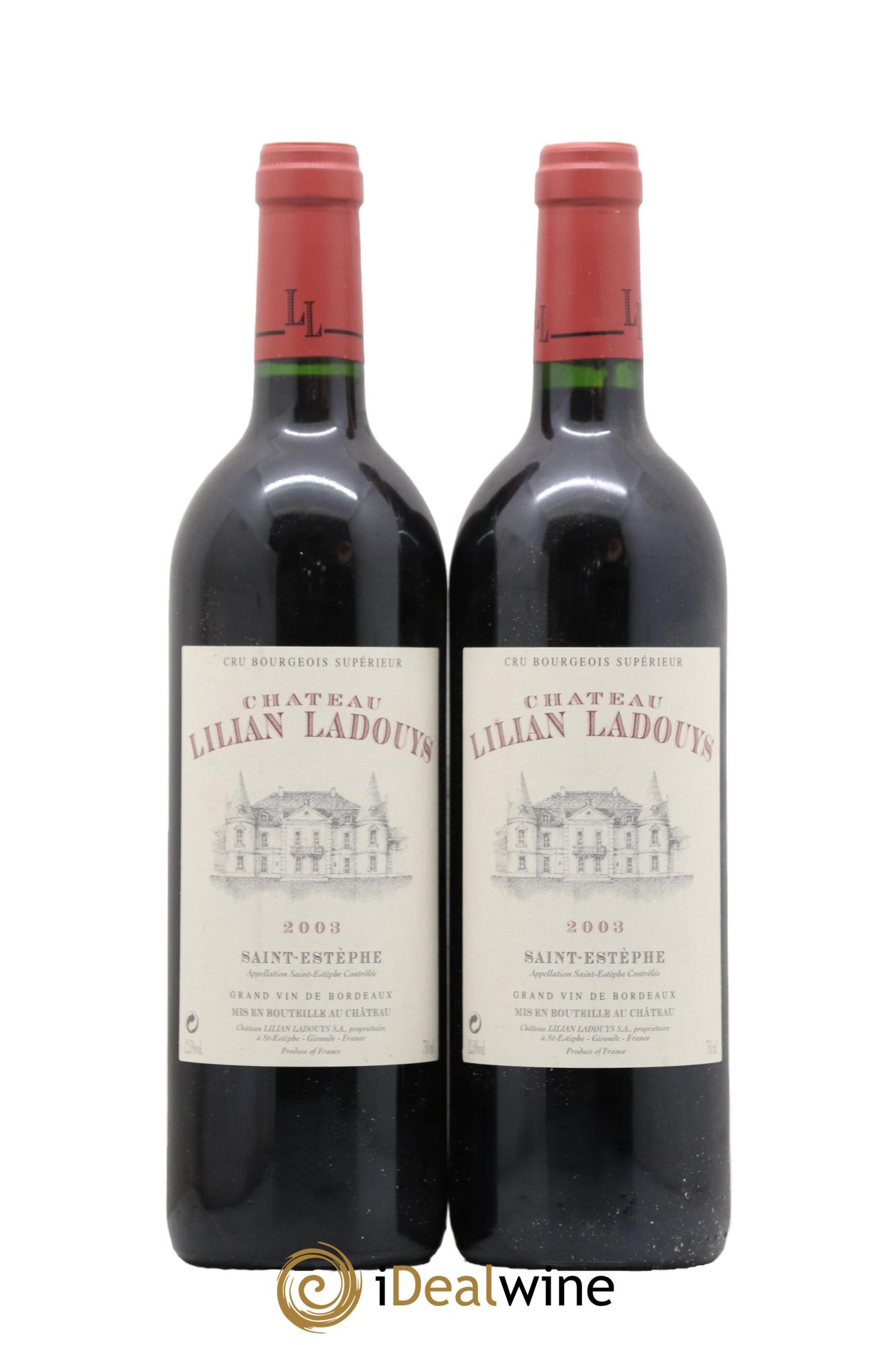 Château Lilian Ladouys Cru Bourgeois 2003 - Lot de 2 bouteilles - 0