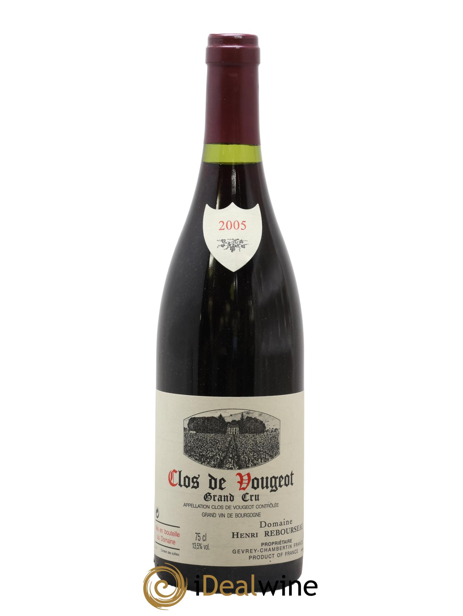 Clos de Vougeot Grand Cru Henri Rebourseau (Domaine) 2005 - Lot de 1 bouteille - 0
