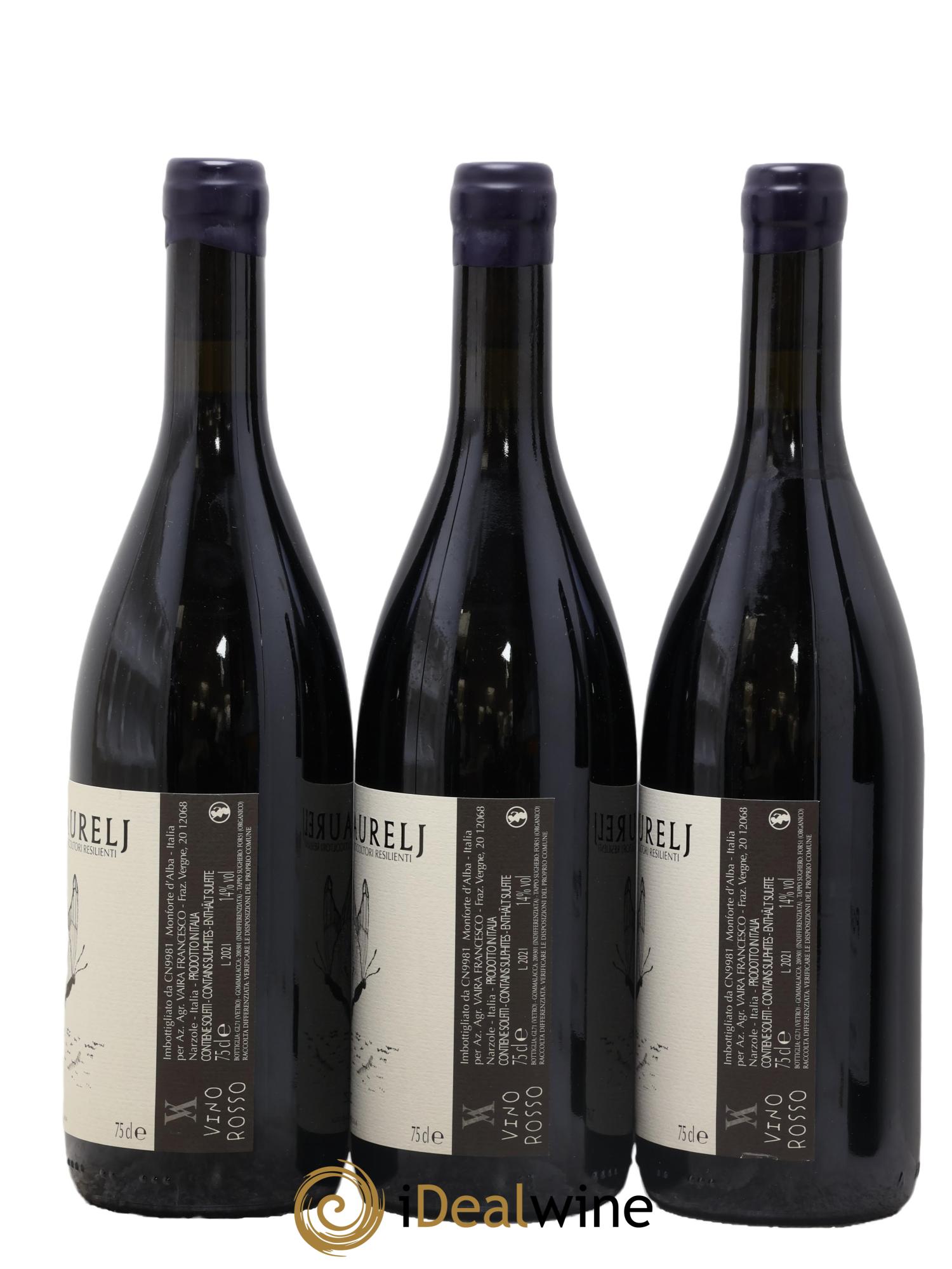 Italie Vino Rosse FZ Free Zone Vaira Aurelj 2021 - Lot de 3 bouteilles - 1