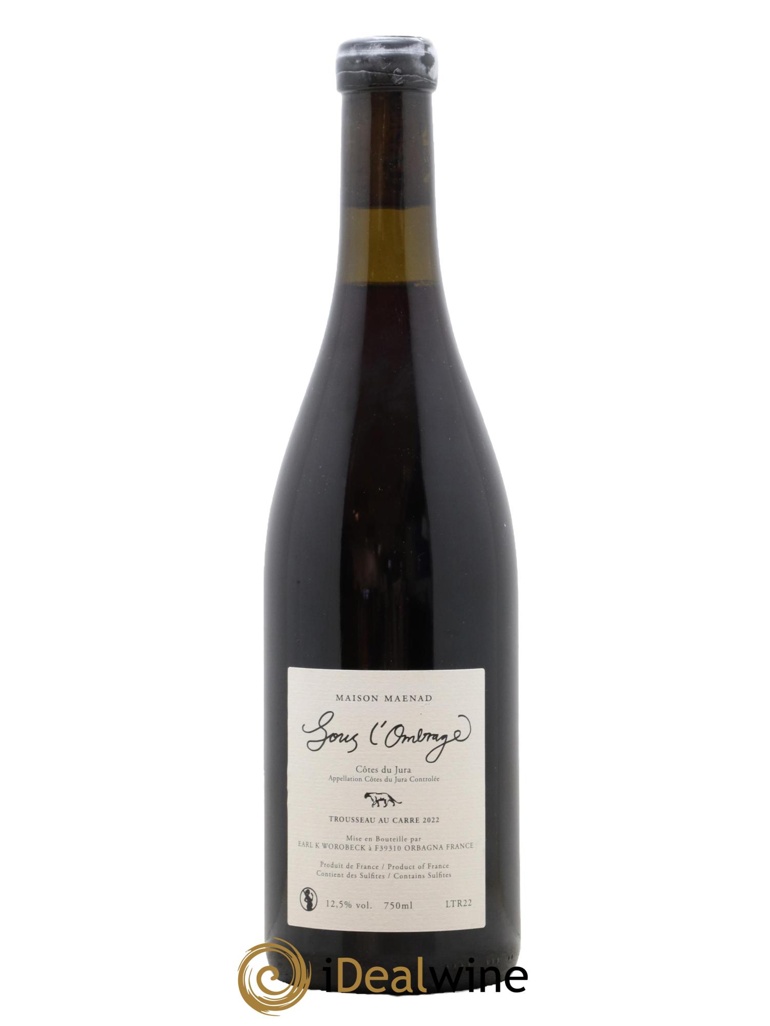 Côtes du Jura Trousseau au carré Sous l'Ombrage Katie Worobeck Maison Maenad Sous L'Ombrage Maison Maenad 2022 - Lotto di 1 bottiglia - 1