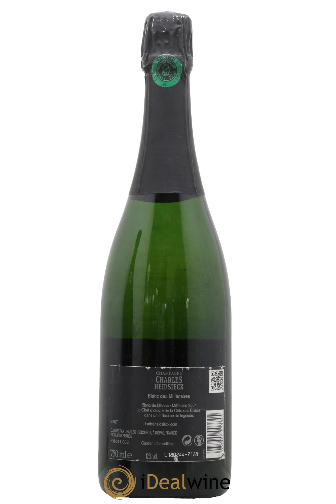 Blanc de Blancs Blanc des Millénaires Brut Charles Heidsieck 2004 - Lot de 1 bouteille - 1