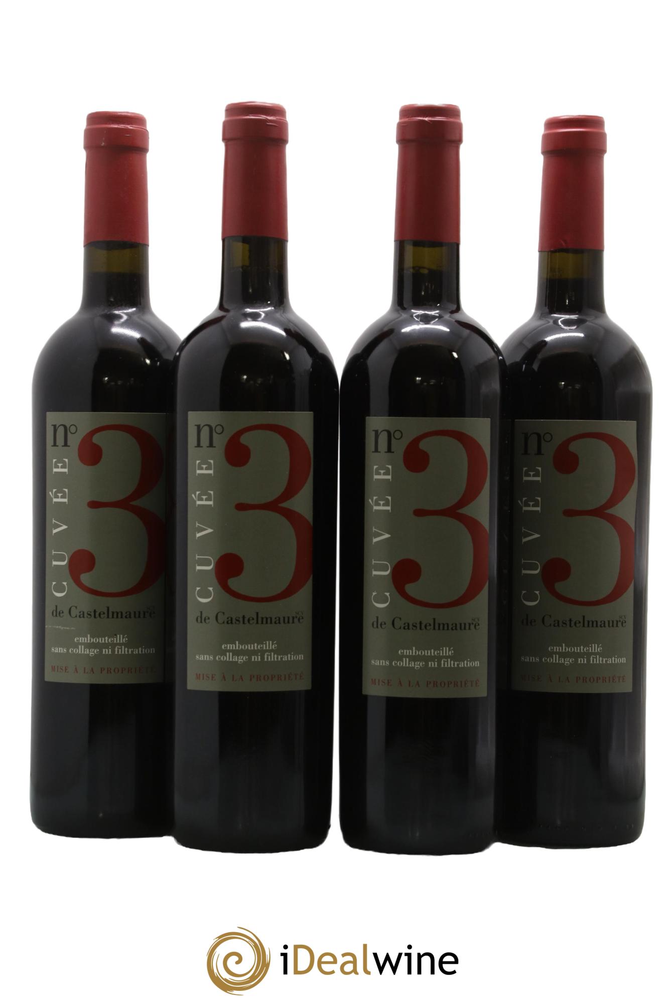 Corbières Cuvée N°3 Castelmaure 1998 - Lot of 4 bottles - 0