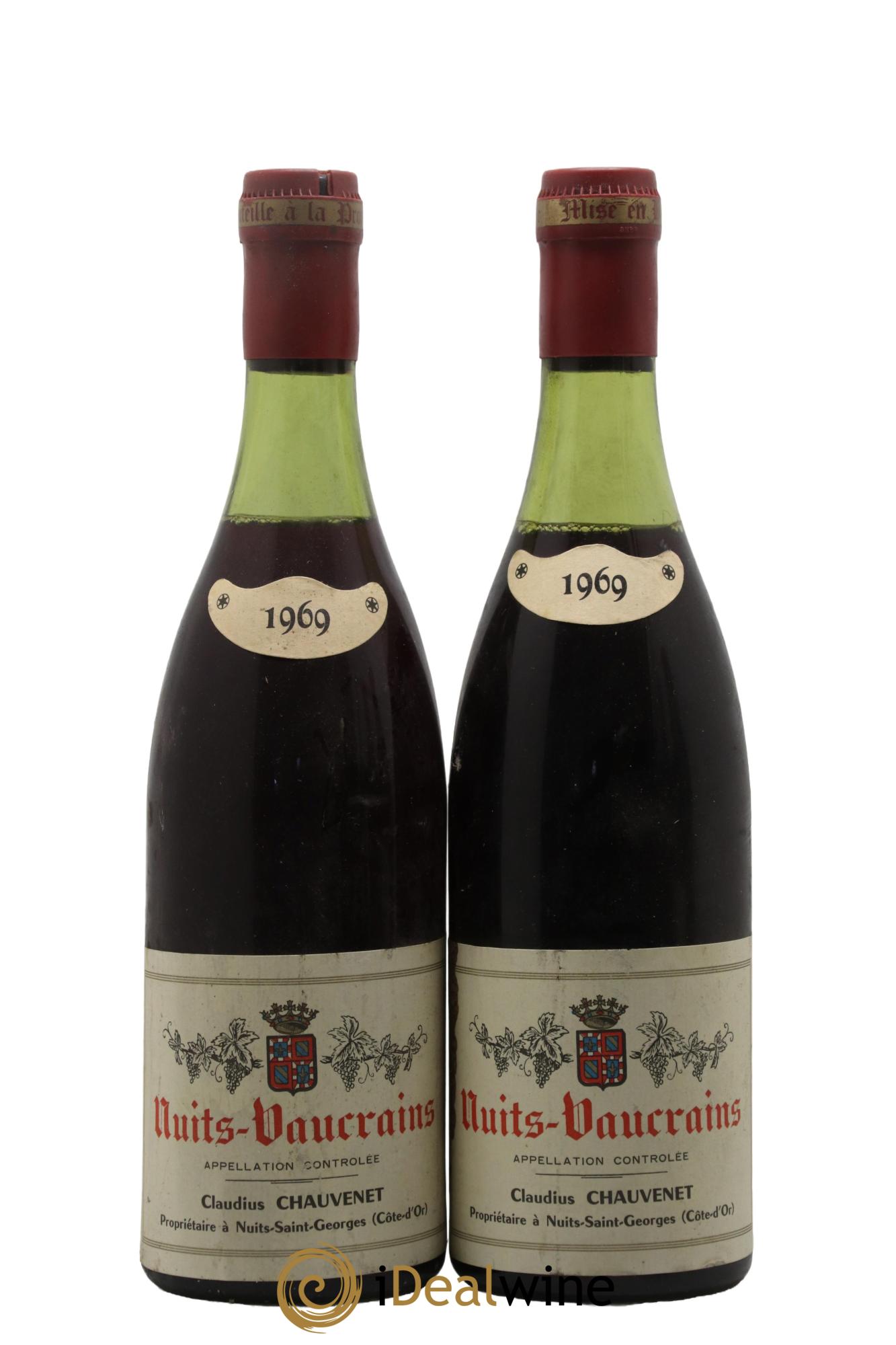 Nuits-Saint-Georges Vaucrains Claudius Chauvenet 1969 - Lot de 2 bouteilles - 0