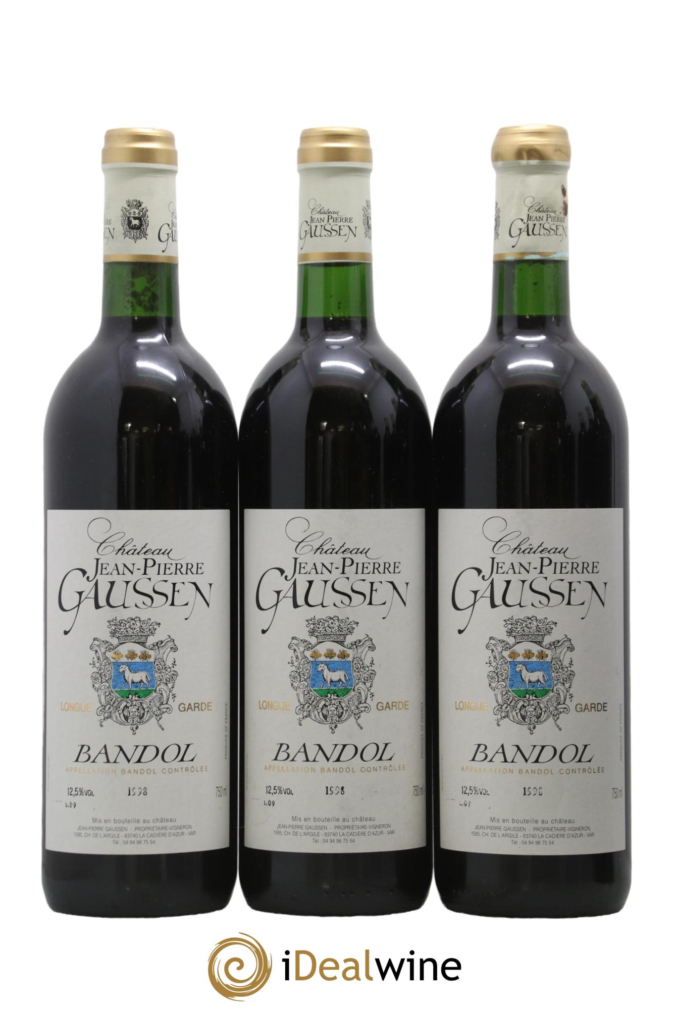 Bandol Château Jean-Pierre Gaussen 1998 - Lot of 3 bottles - 0