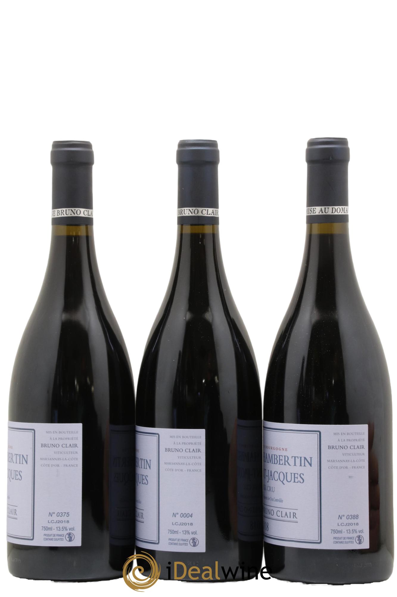 Gevrey-Chambertin 1er Cru Clos Saint-Jacques Bruno Clair (Domaine) 2018 - Lot of 3 bottles - 1