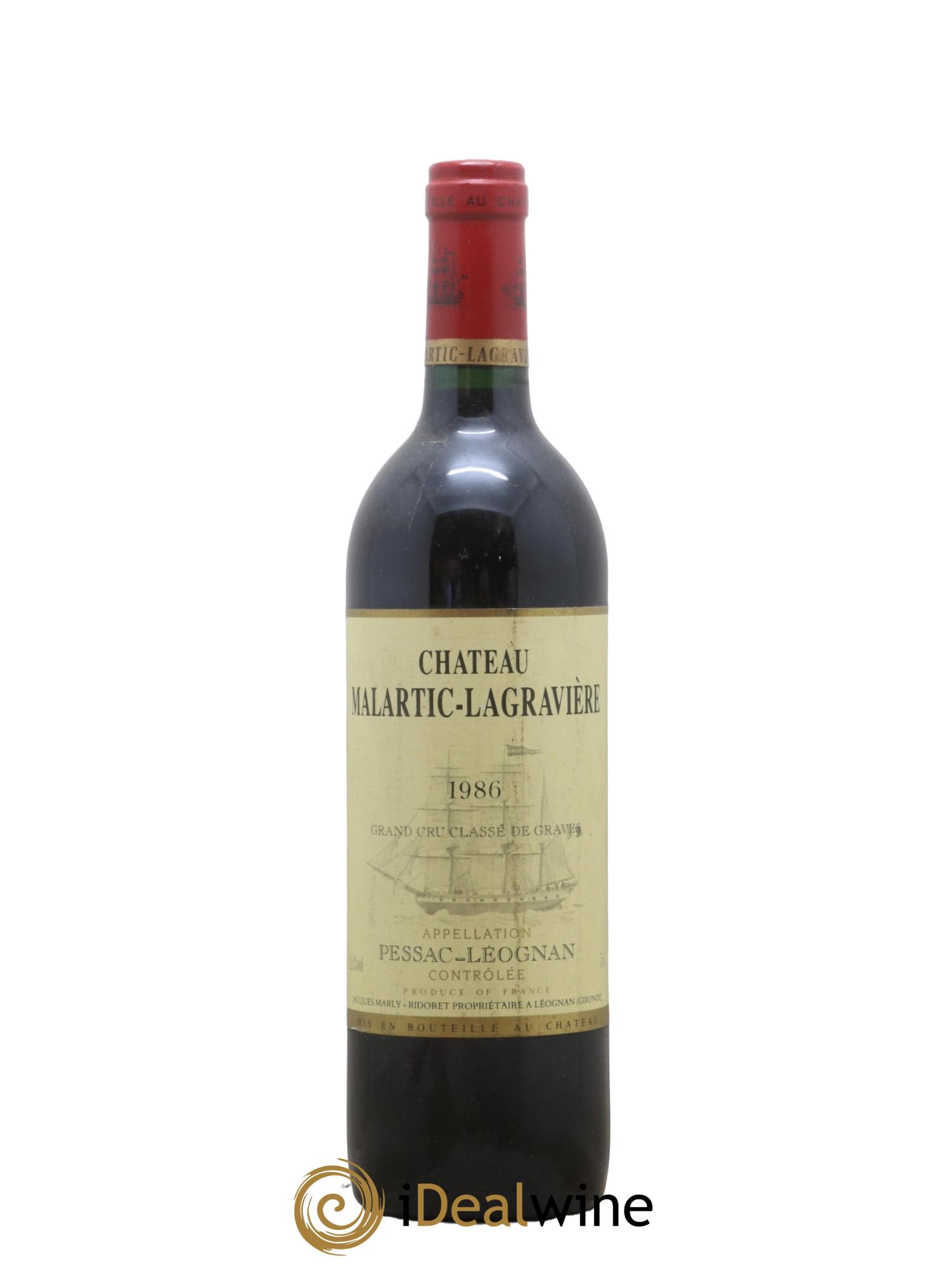 Château Malartic-Lagravière Cru Classé de Graves 1986 - Lot de 1 bouteille - 0