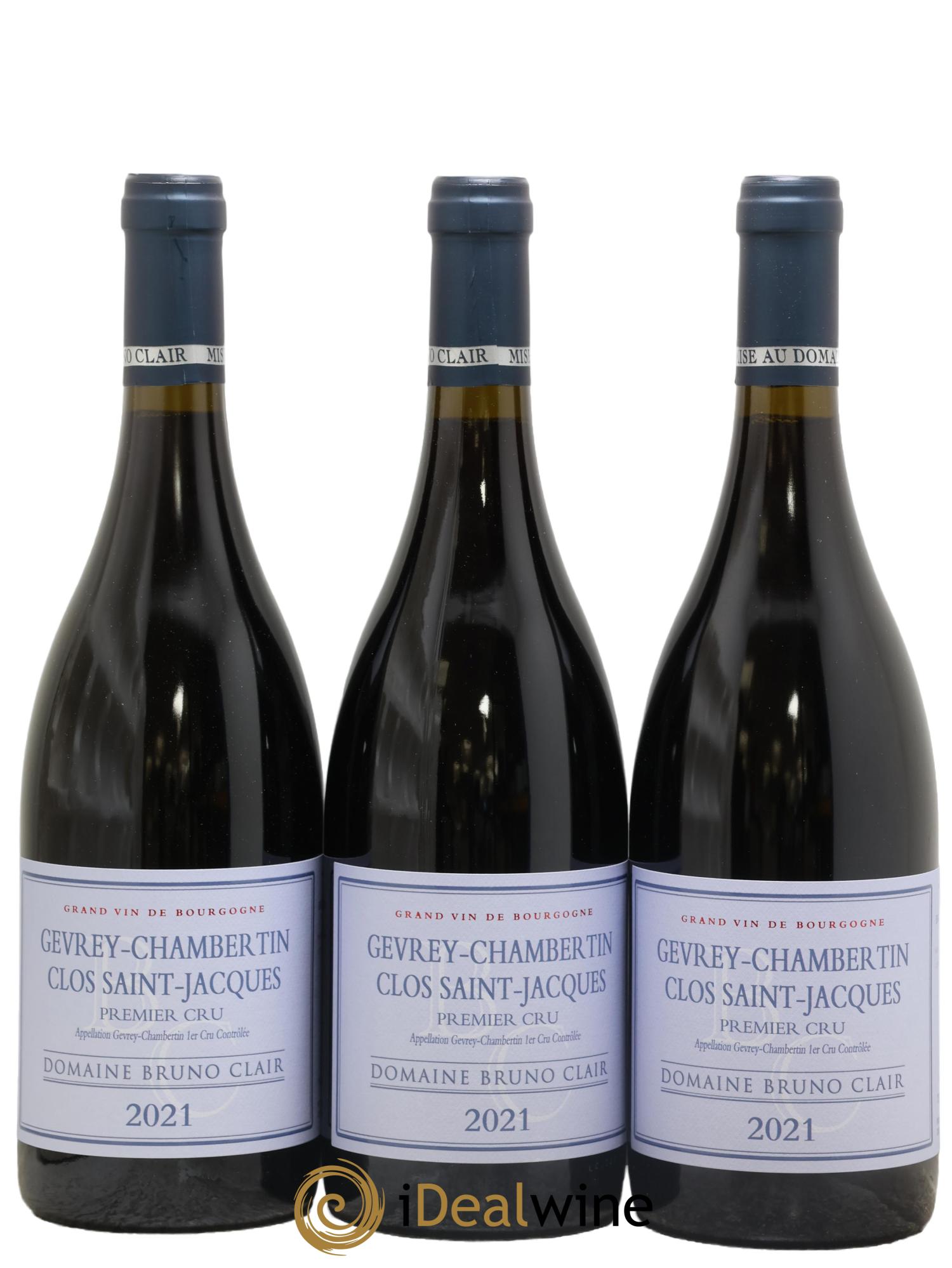 Gevrey-Chambertin 1er Cru Clos Saint-Jacques Bruno Clair (Domaine) 2021 - Lot de 3 bouteilles - 0