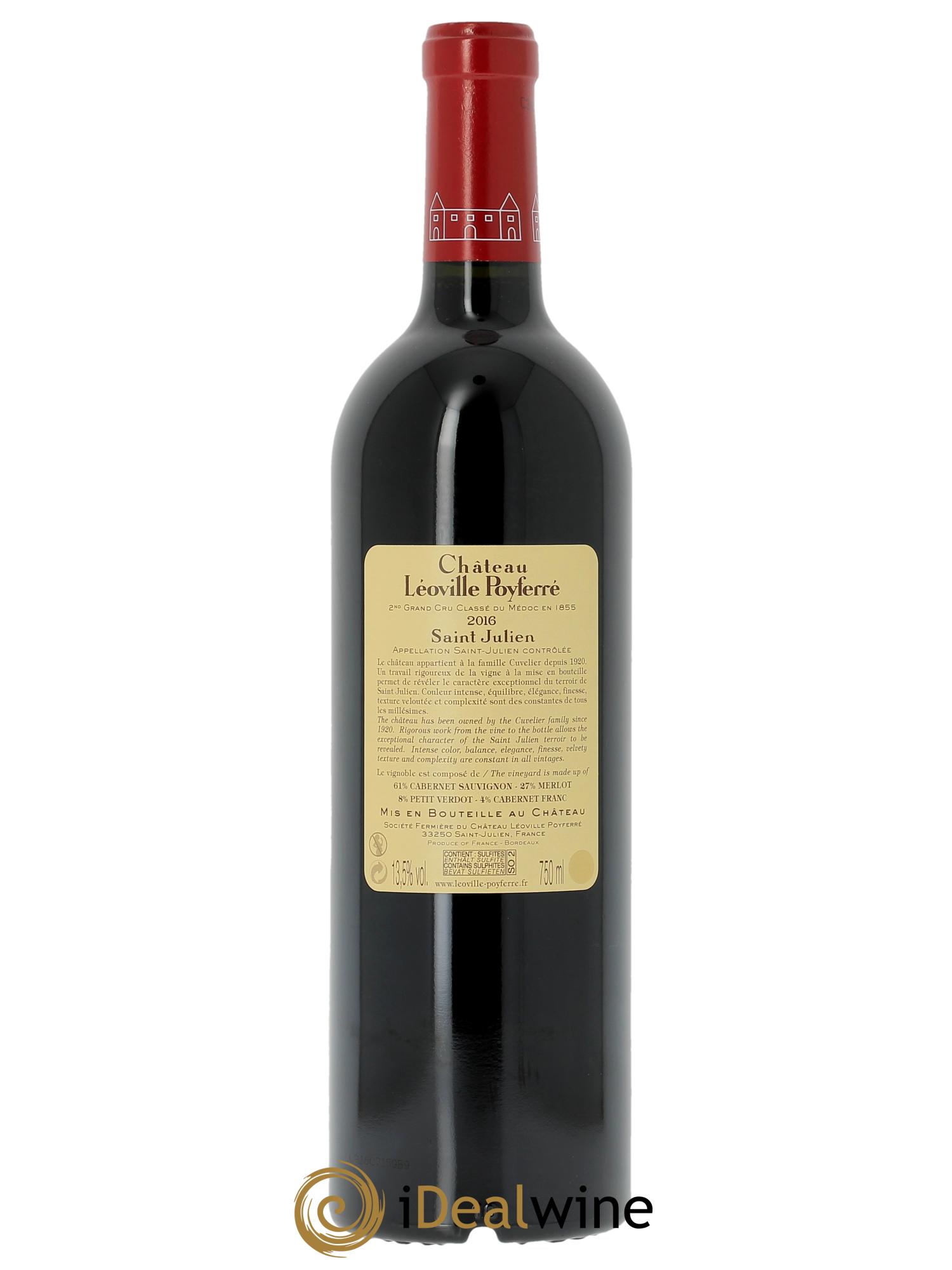 Château Léoville Poyferré 2ème Grand Cru Classé (Original-holzkiste ab 6 Fl.) 2016 - Posten von 1 Flasche - 1