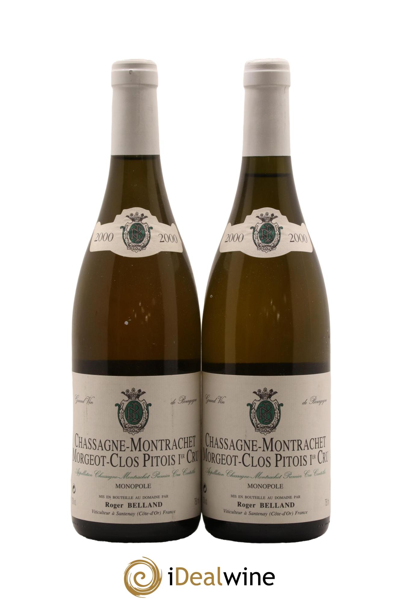 Chassagne-Montrachet 1er Cru Morgeot Clos Pitois Roger Belland (Domaine) 2000 - Lotto di 2 bottiglie - 0