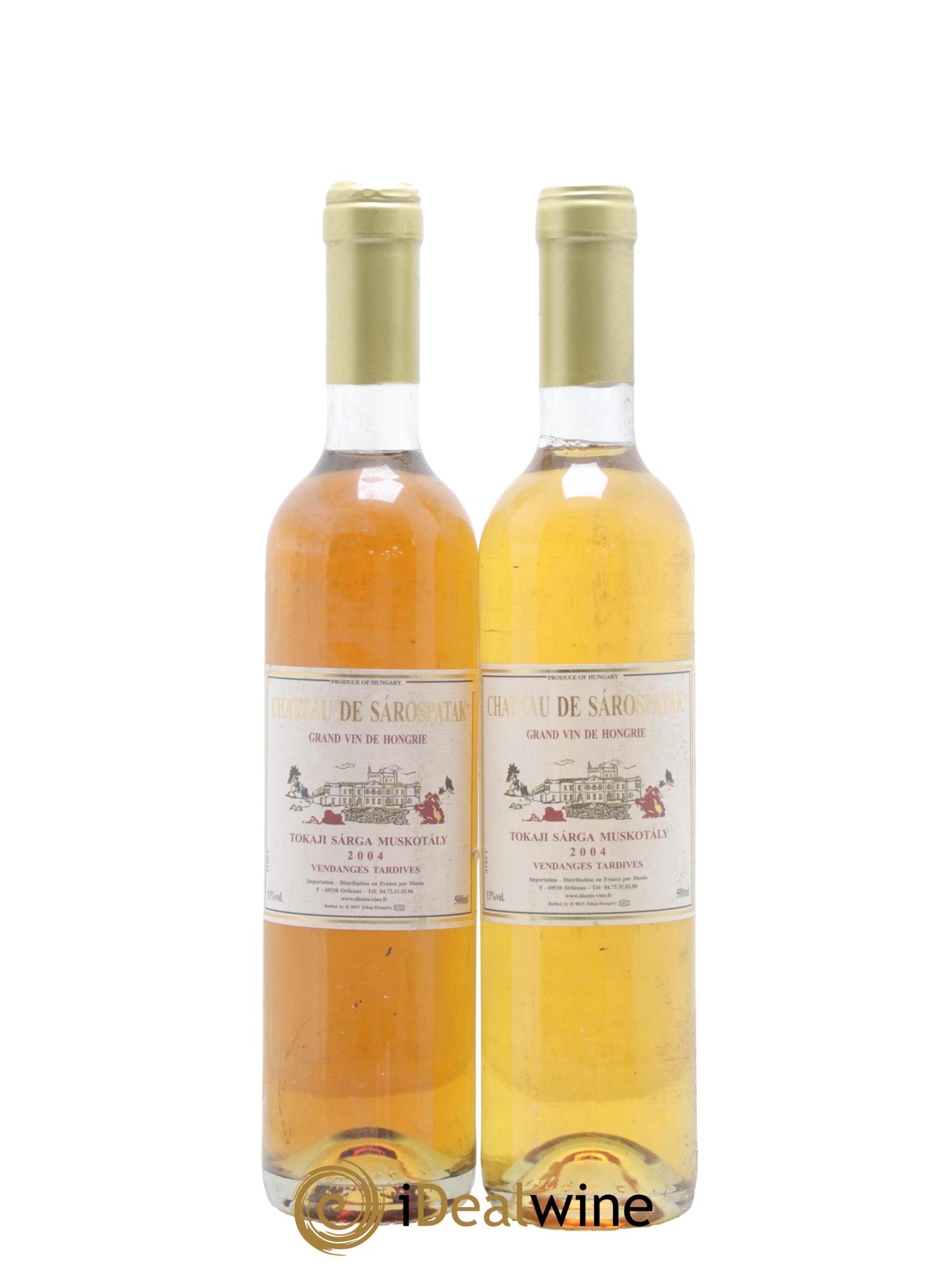 Tokaji Tokaji Sarga Muskotaly Vendanges Tardives Chateau De Sarospatak 2004 - Lot of 2 500ml formats - 0