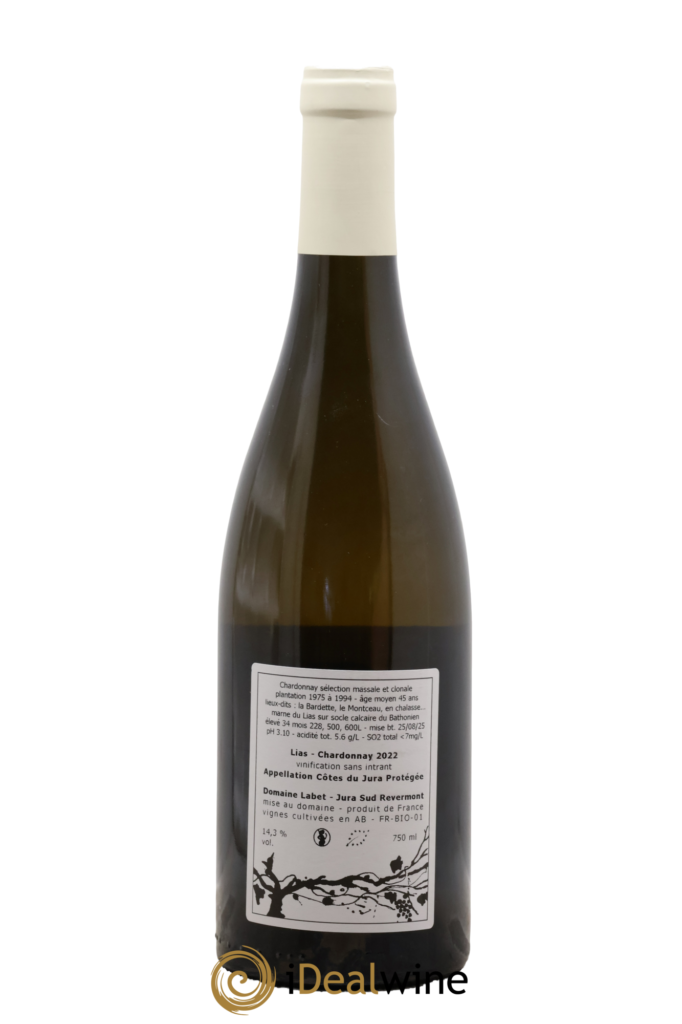 Côtes du Jura Chardonnay Lias Romain - Julien - Charline Labet 2022 - Posten von 1 Flasche - 1