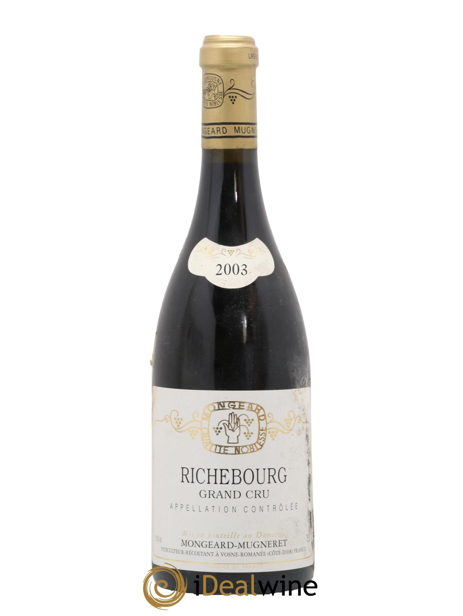 Richebourg Grand Cru Mongeard-Mugneret (Domaine) 2003 - Lot de 1 bouteille - 0