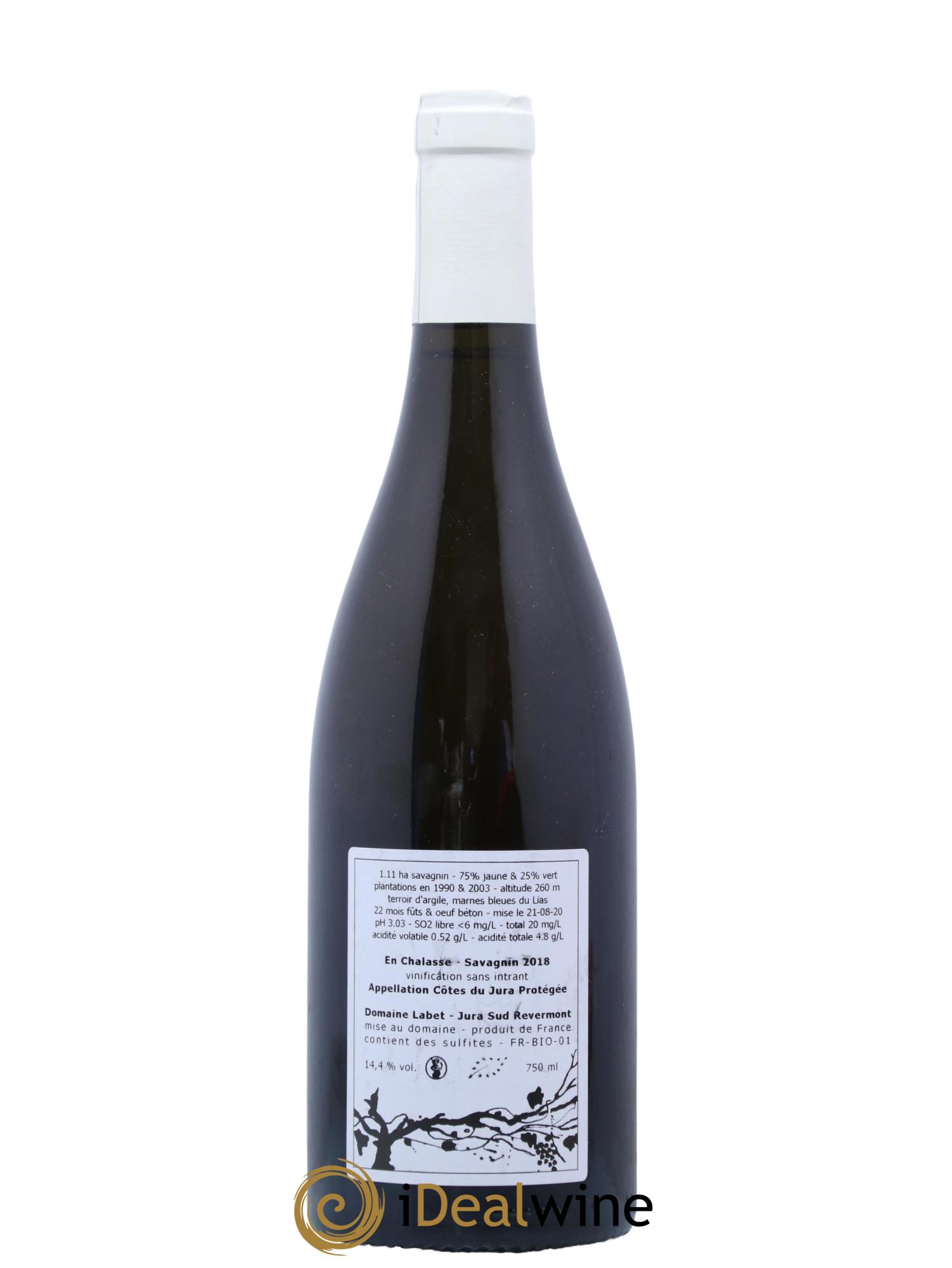 Côtes du Jura Fleur de Savagnin En Chalasse Romain - Julien - Charline Labet 2018 - Lot de 1 bouteille - 1