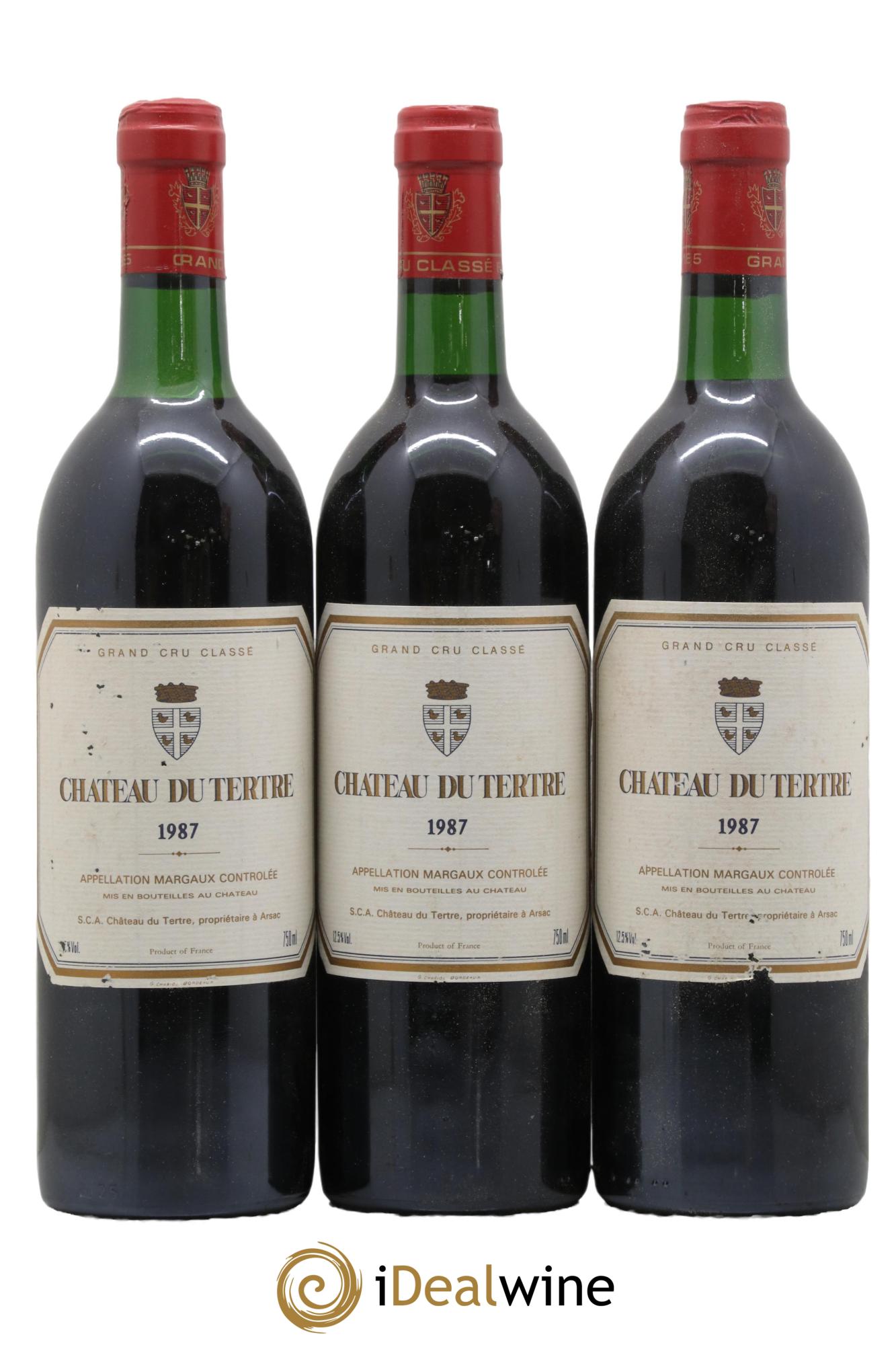 Château du Tertre 5ème Grand Cru Classé 1987 - Lot de 3 bouteilles - 0