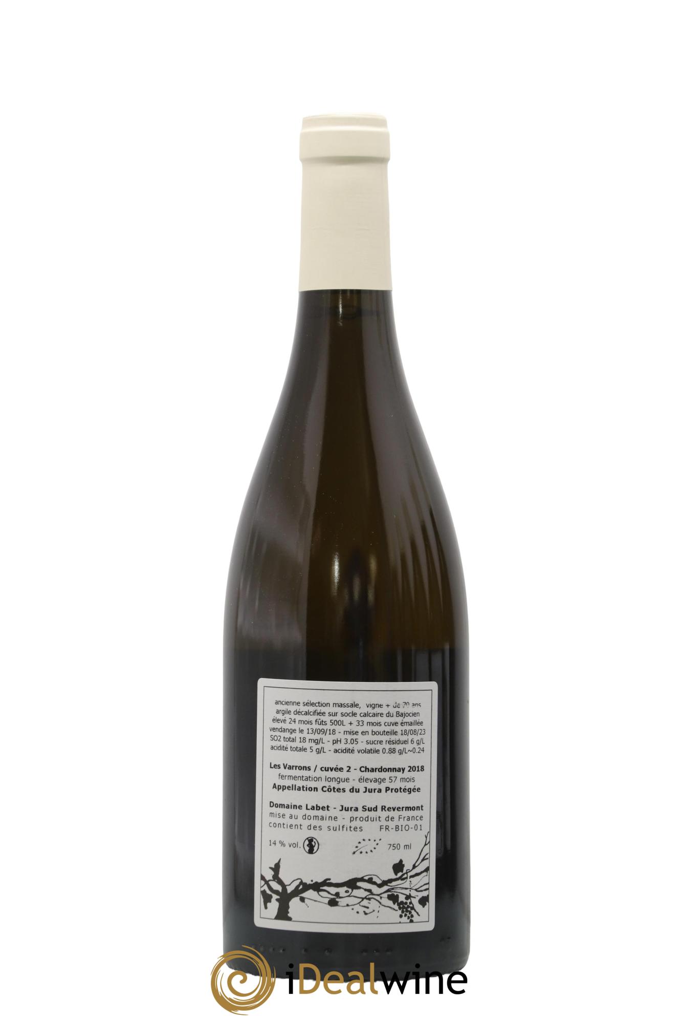 Côtes du Jura Les Varrons Cuvée 2 Fermentation Longue Labet (Domaine) 2018 - Lot de 1 bouteille - 1