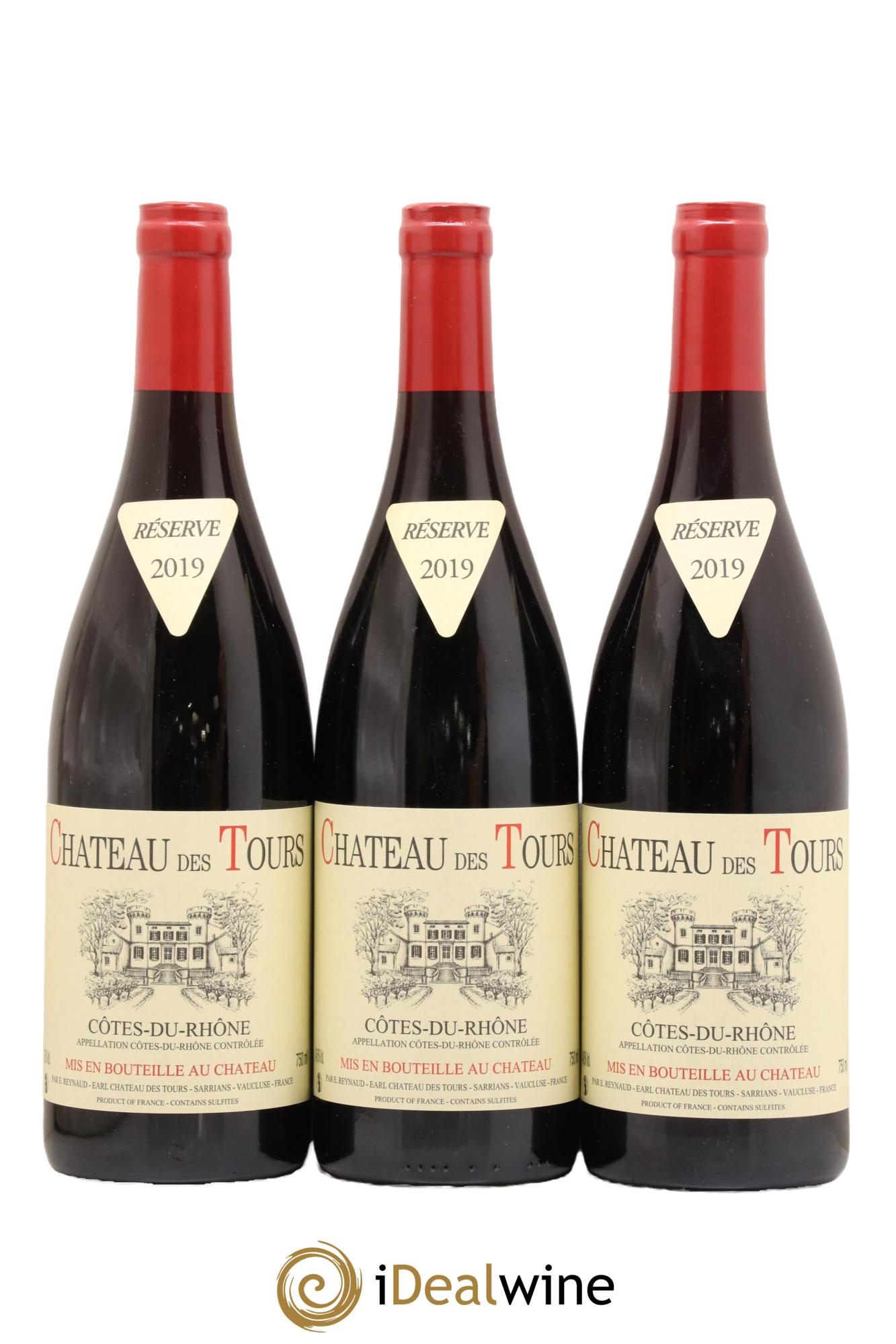 Côtes-du-Rhône Château des Tours Emmanuel Reynaud 2019 - Lot de 3 bouteilles - 0