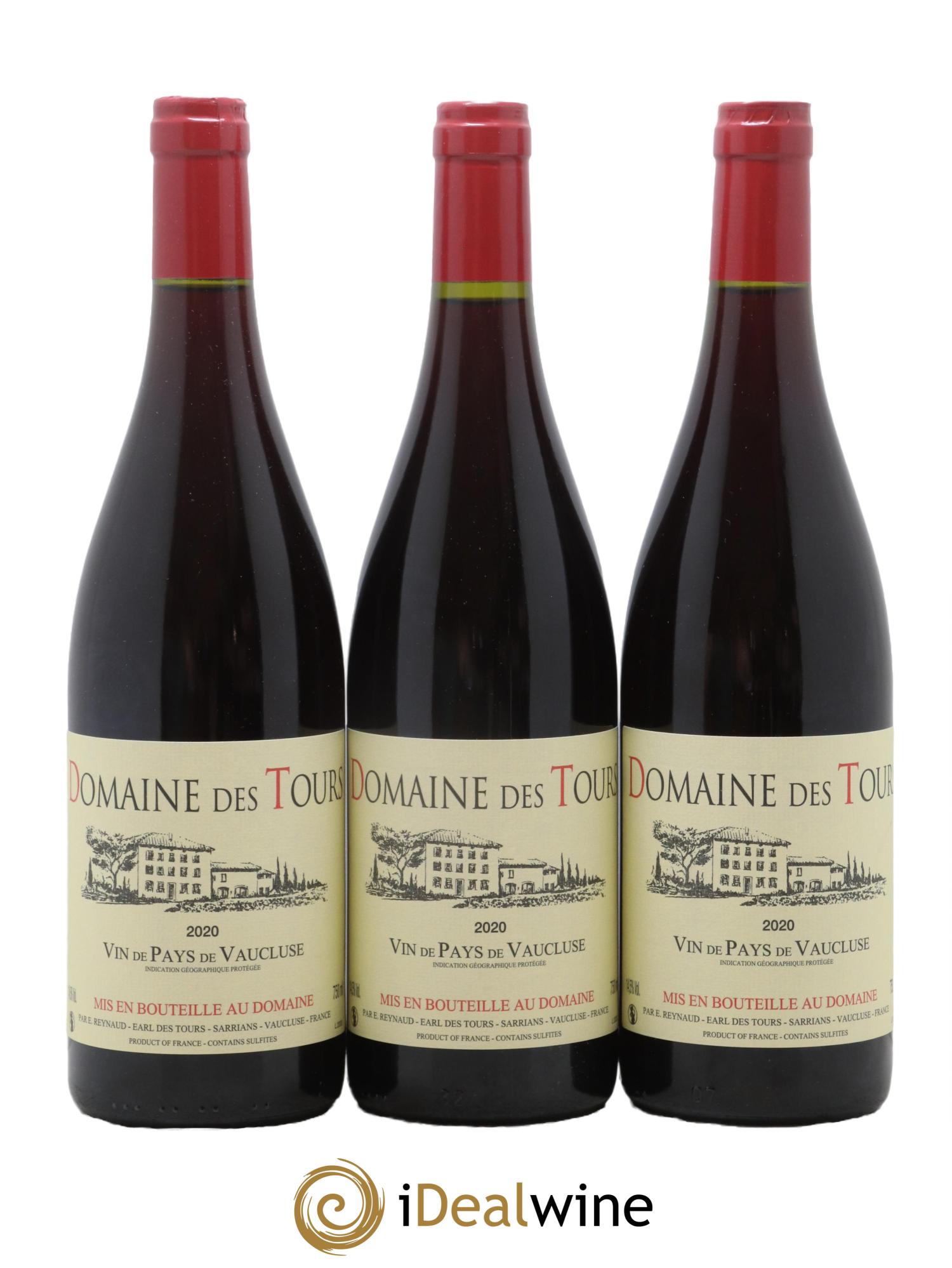 Vaucluse (Vin de Pays de Vaucluse) Domaine des Tours Emmanuel Reynaud 2020 - Lot de 3 bouteilles - 0