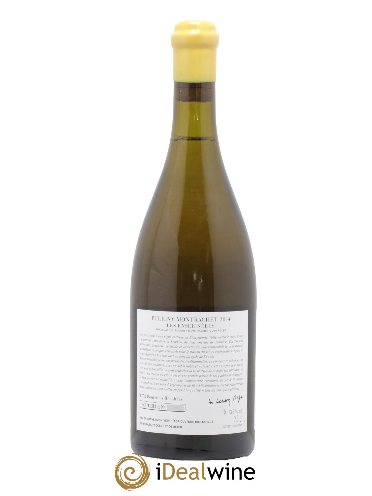 Puligny-Montrachet Les Enseignères d'Auvenay (Domaine) 2014 - Posten von 1 Flasche - 1