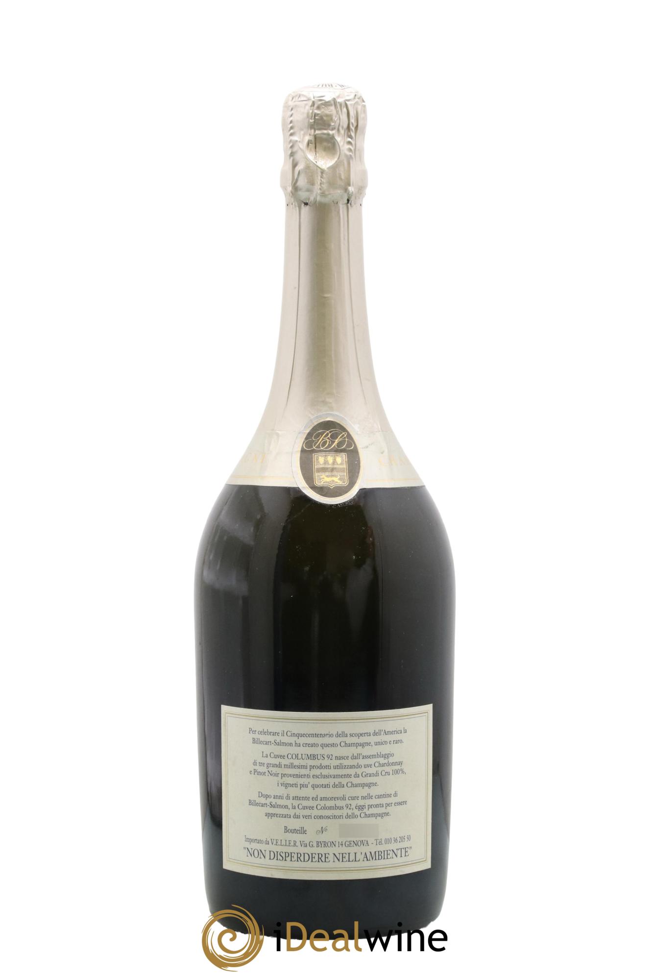 Champagne Cuvée Colombus Maison Billecart-Salmon 1992 - Lot de 1 bouteille - 1