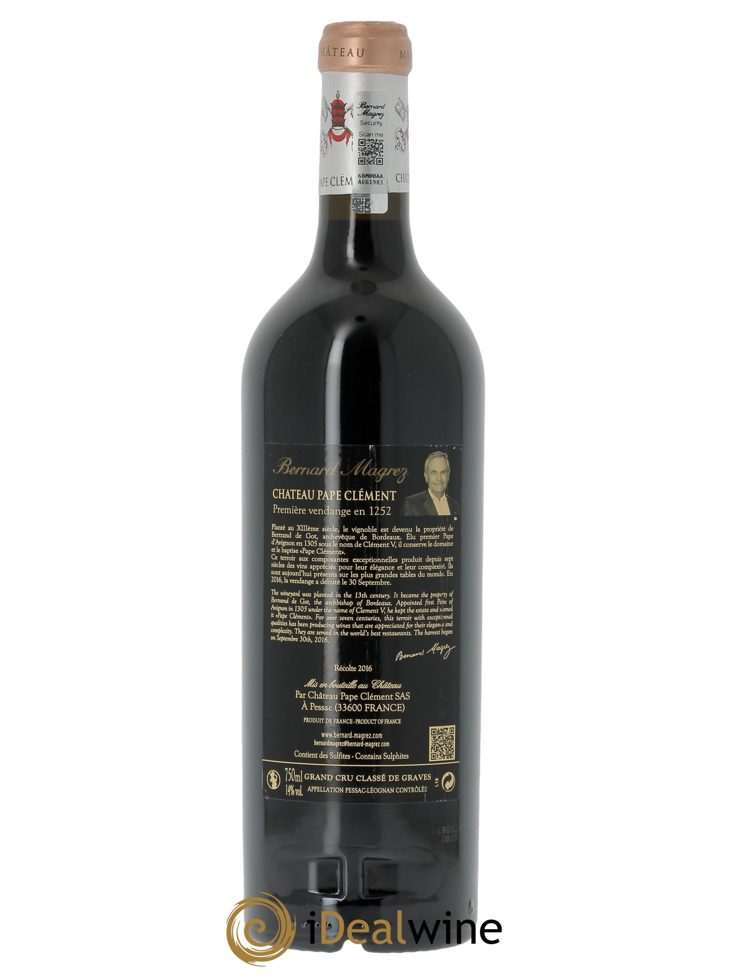 Château Pape Clément Cru Classé de Graves 2016 - Lot de 1 bouteille - 1