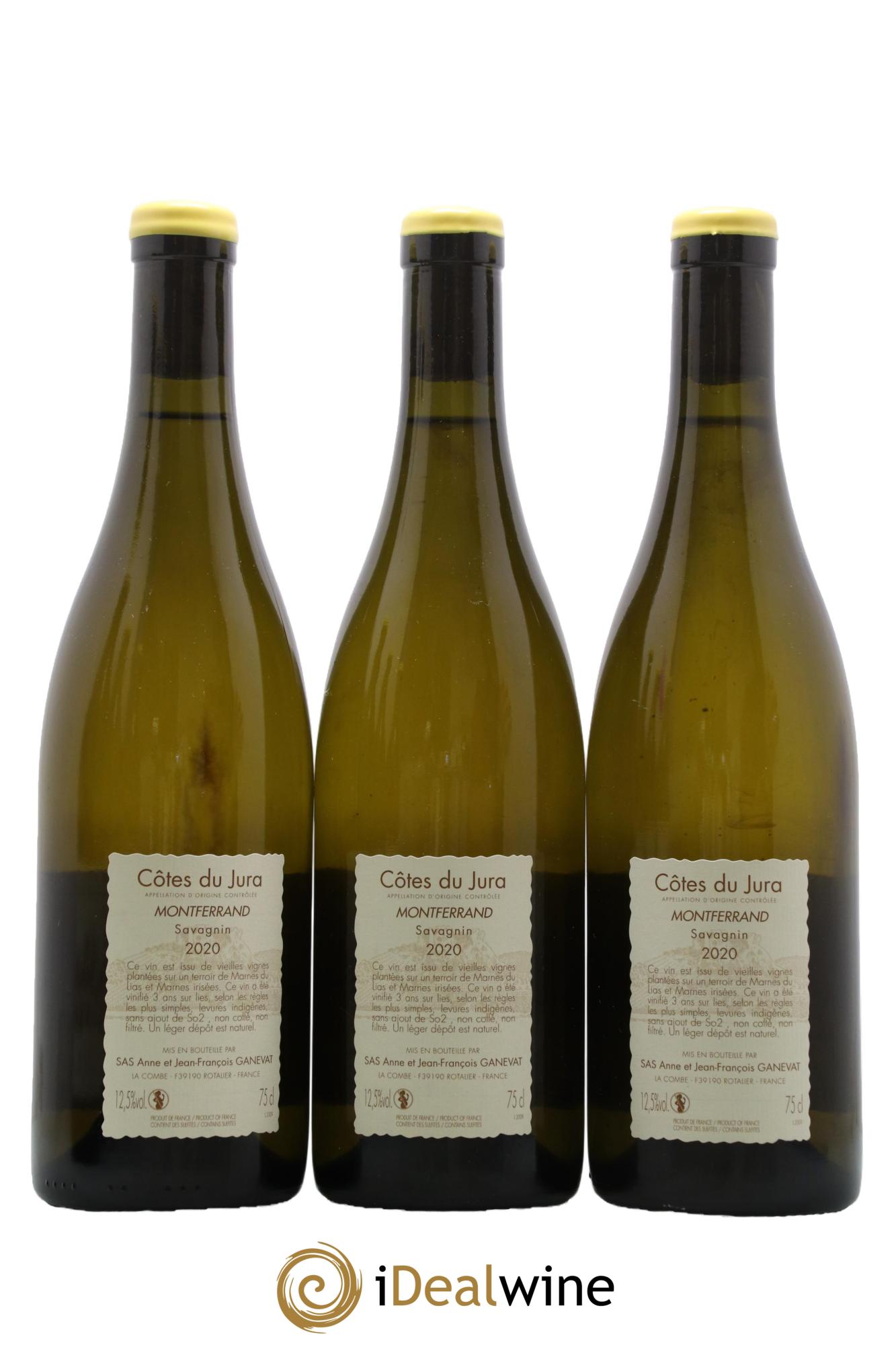 Côtes du Jura Montferrand savagnin Anne et Jean François Ganevat 2020 - Lot de 3 bouteilles - 1