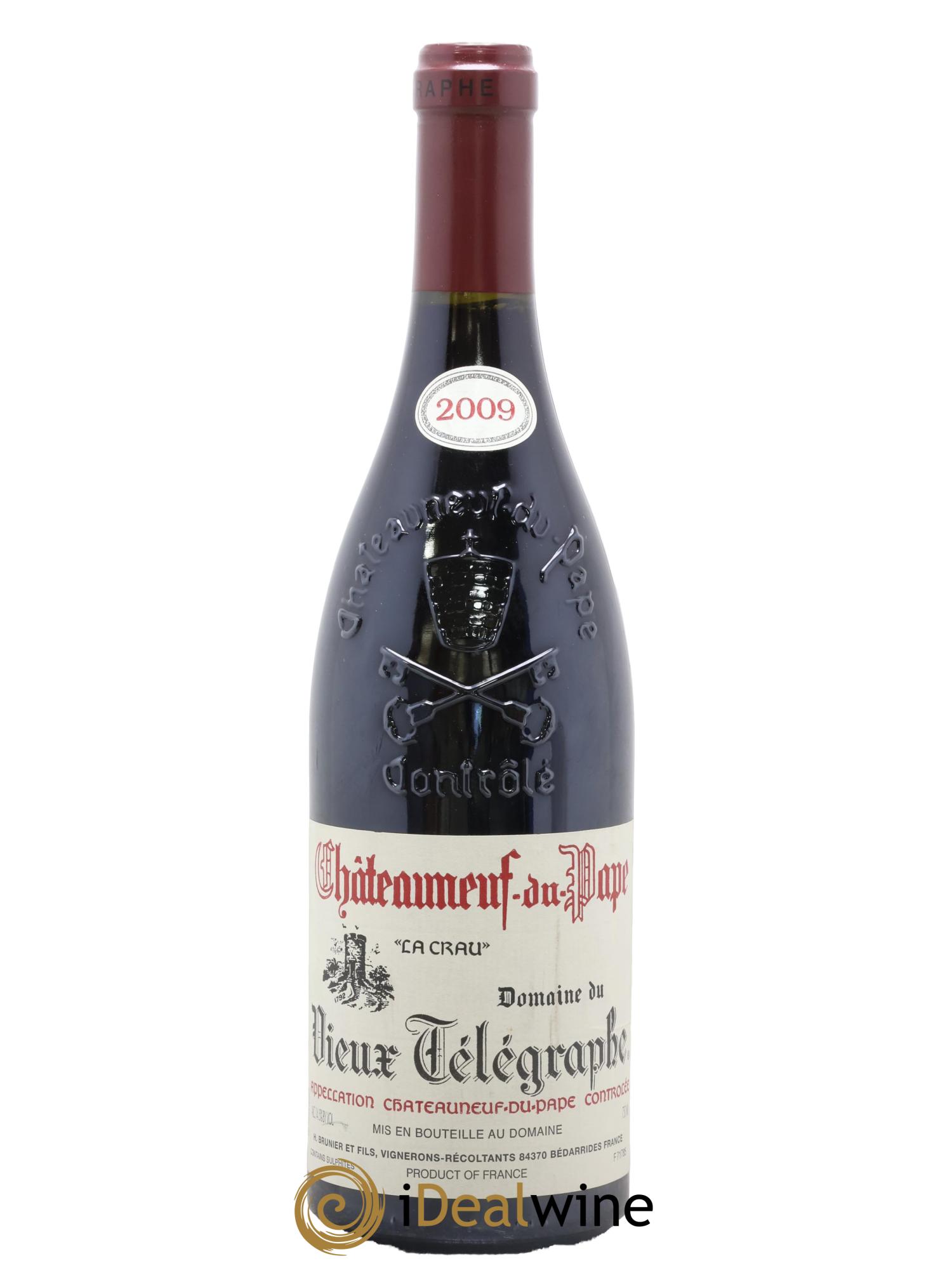 Châteauneuf-du-Pape Vieux Télégraphe (Domaine du) Vignobles Brunier 2009 - Lot de 1 bouteille - 0