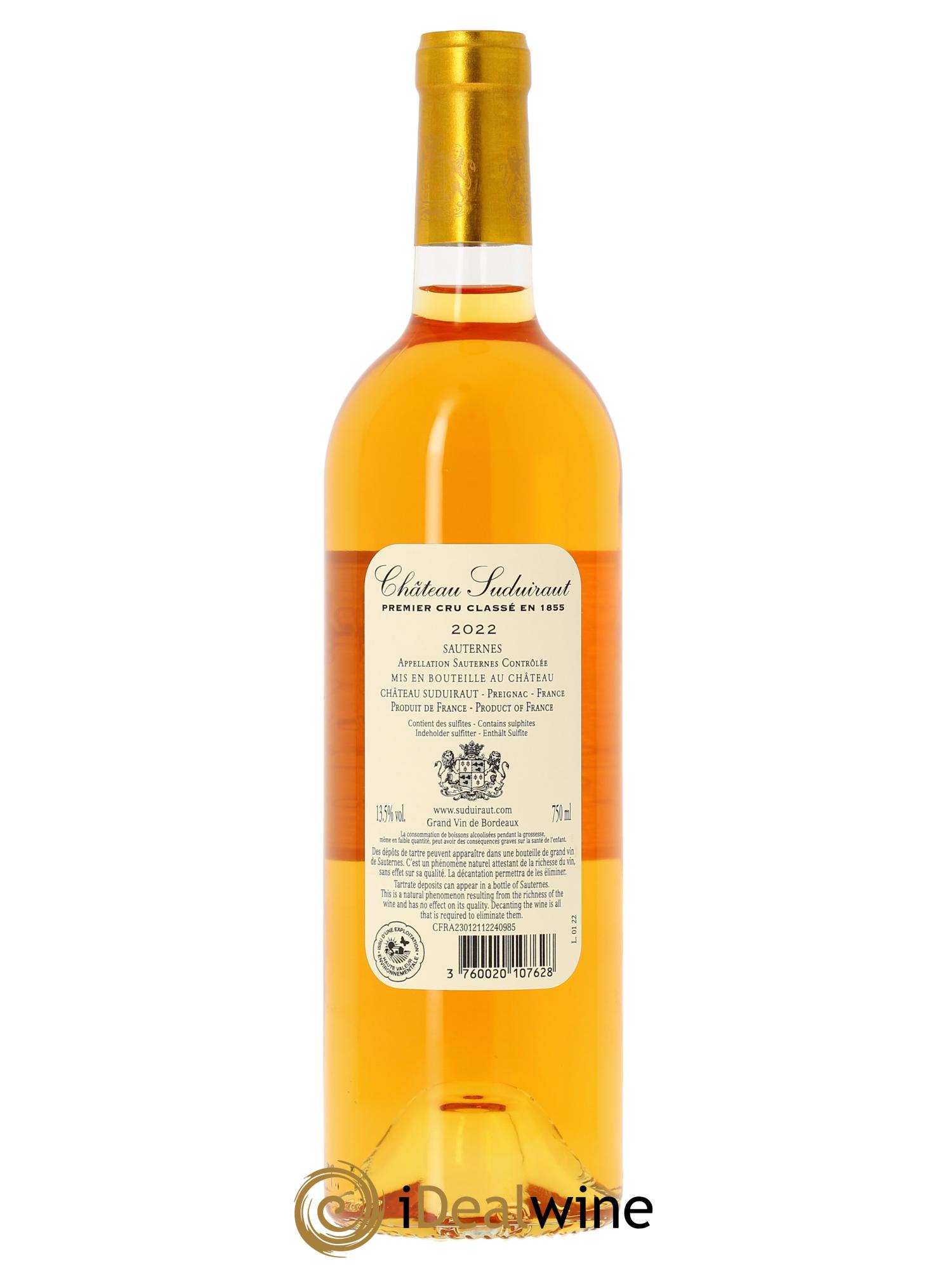 Château Suduiraut 1er Grand Cru Classé (CBO à partir de 6 bts) 2022 - Lot de 1 bouteille - 1