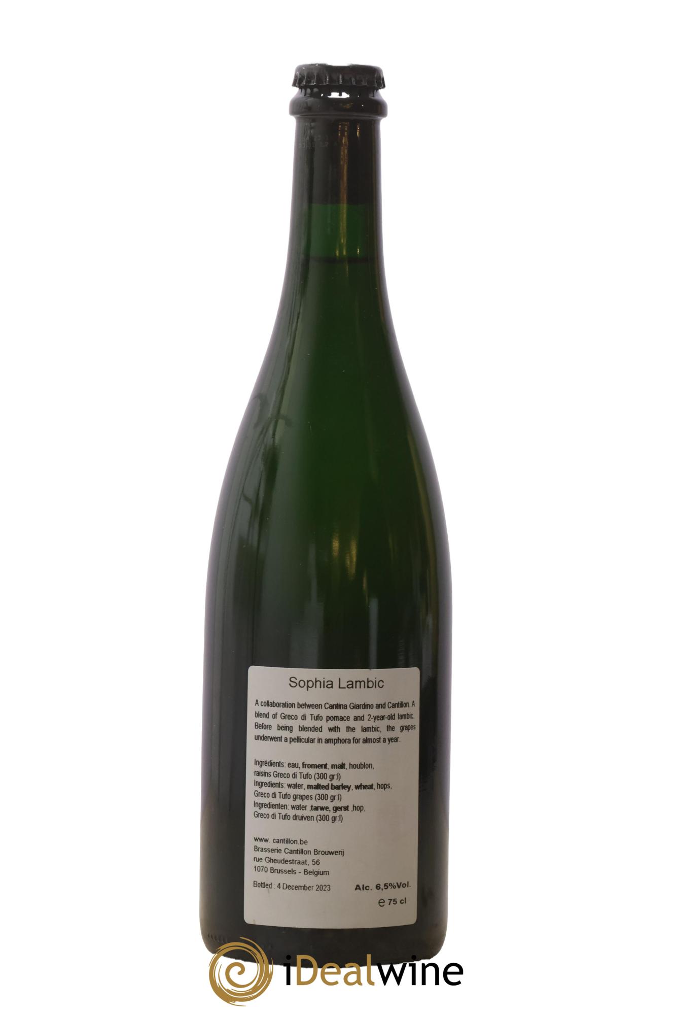 Bière Sophia Lambic Cantillon Mise en bouteille en 2023 - Lot de 1 bouteille - 1