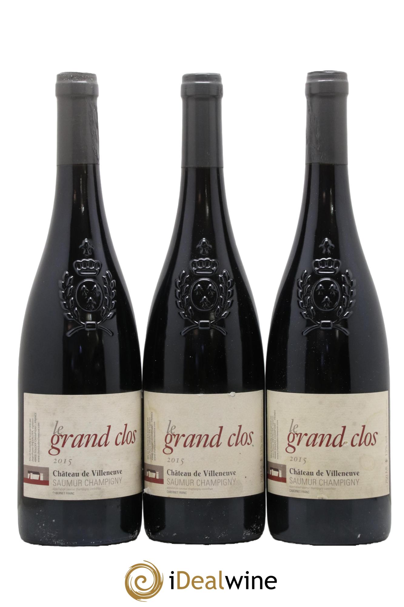 Saumur-Champigny Le Grand Clos Château de Villeneuve  2015 - Posten von 3 Flaschen - 0