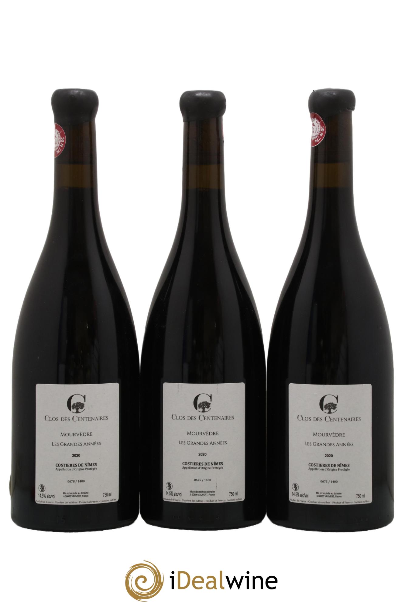Costières de Nîmes Mourvèdre Clos des Centenaires Luc Baudet 2020 - Lot de 3 bouteilles - 1