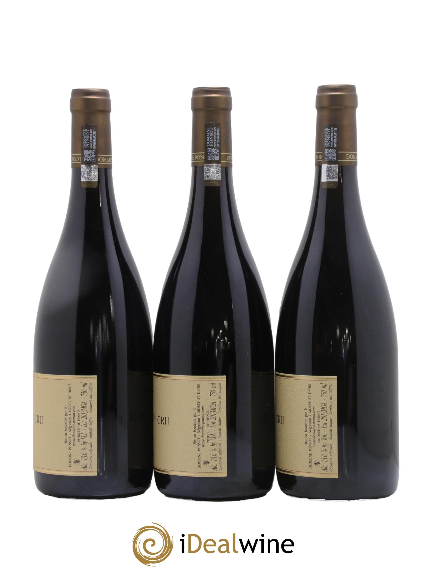 Morey Saint-Denis 1er Cru Cuvée des Alouettes Ponsot (Domaine) 2013 - Lot of 3 bottles - 1