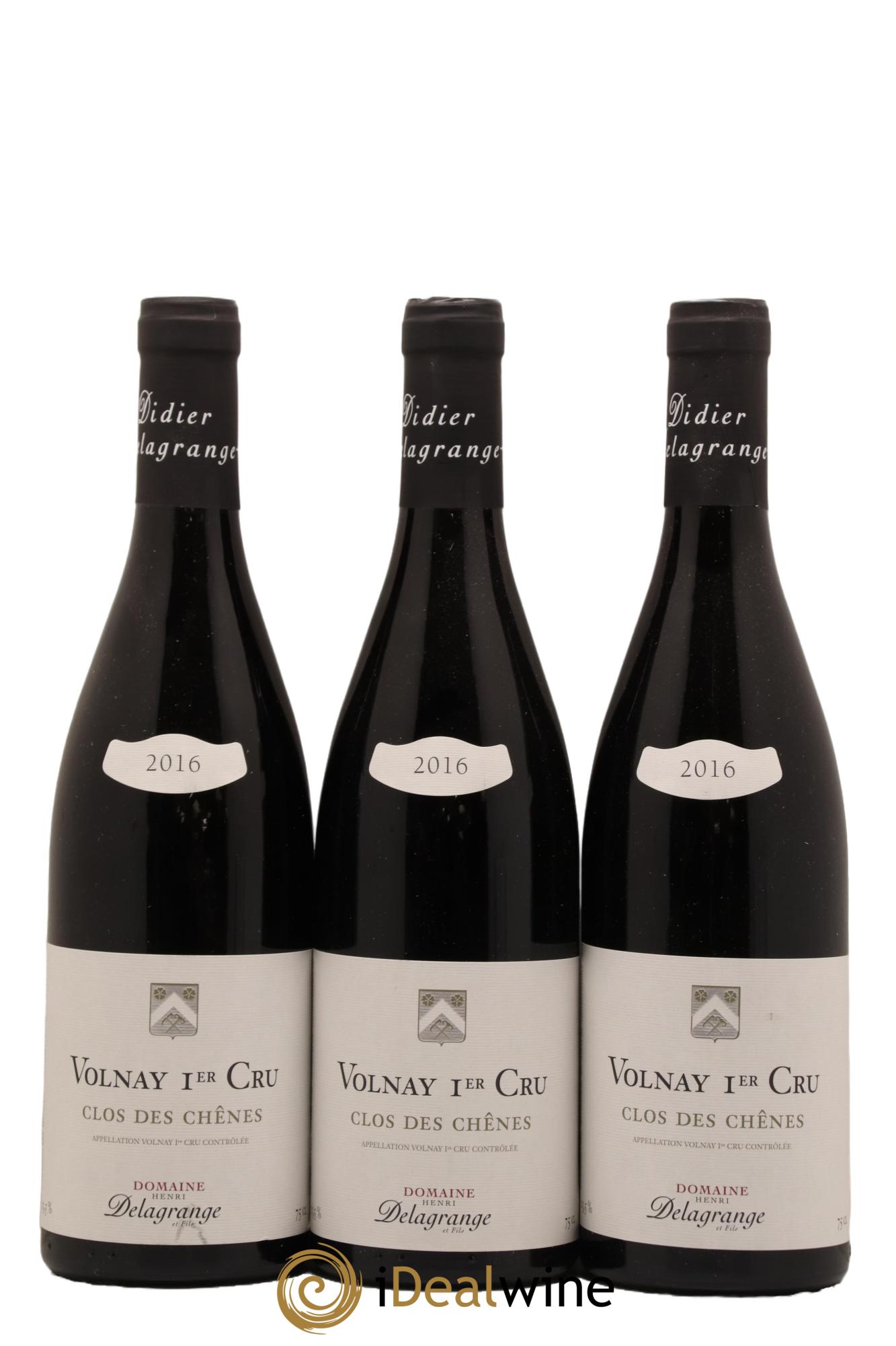 Volnay 1er Cru Clos Des Chenes Domaine Henri Delagrange 2016 - Lot de 3 bouteilles - 0