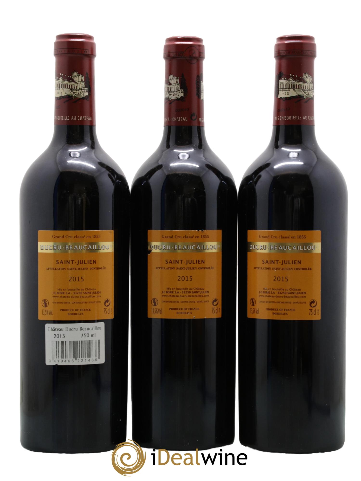 Château Ducru Beaucaillou 2ème Grand Cru Classé 2015 - Lot de 3 bouteilles - 1