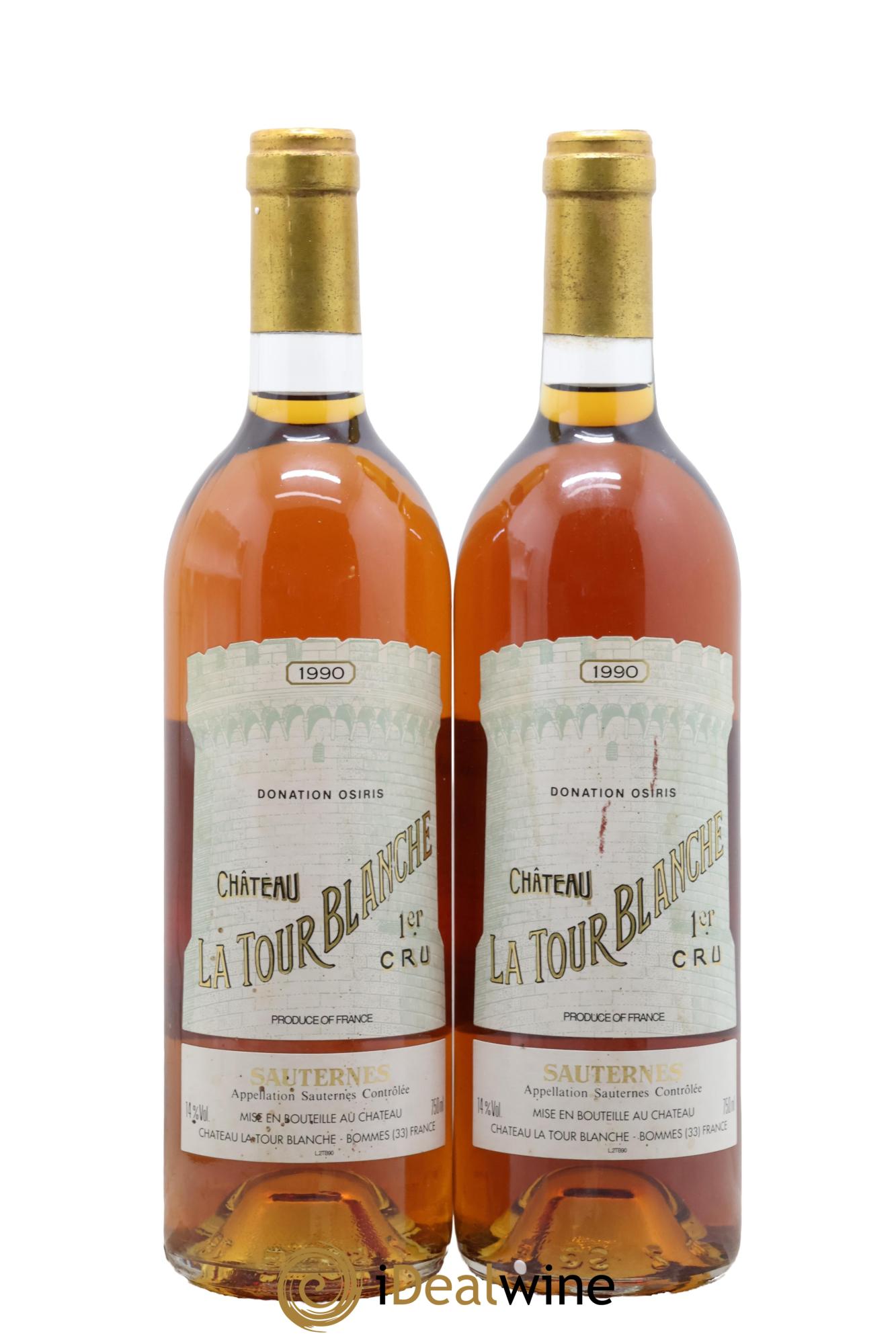 Château la Tour Blanche 1er Grand Cru Classé 1990 - Lot of 2 bottles - 0