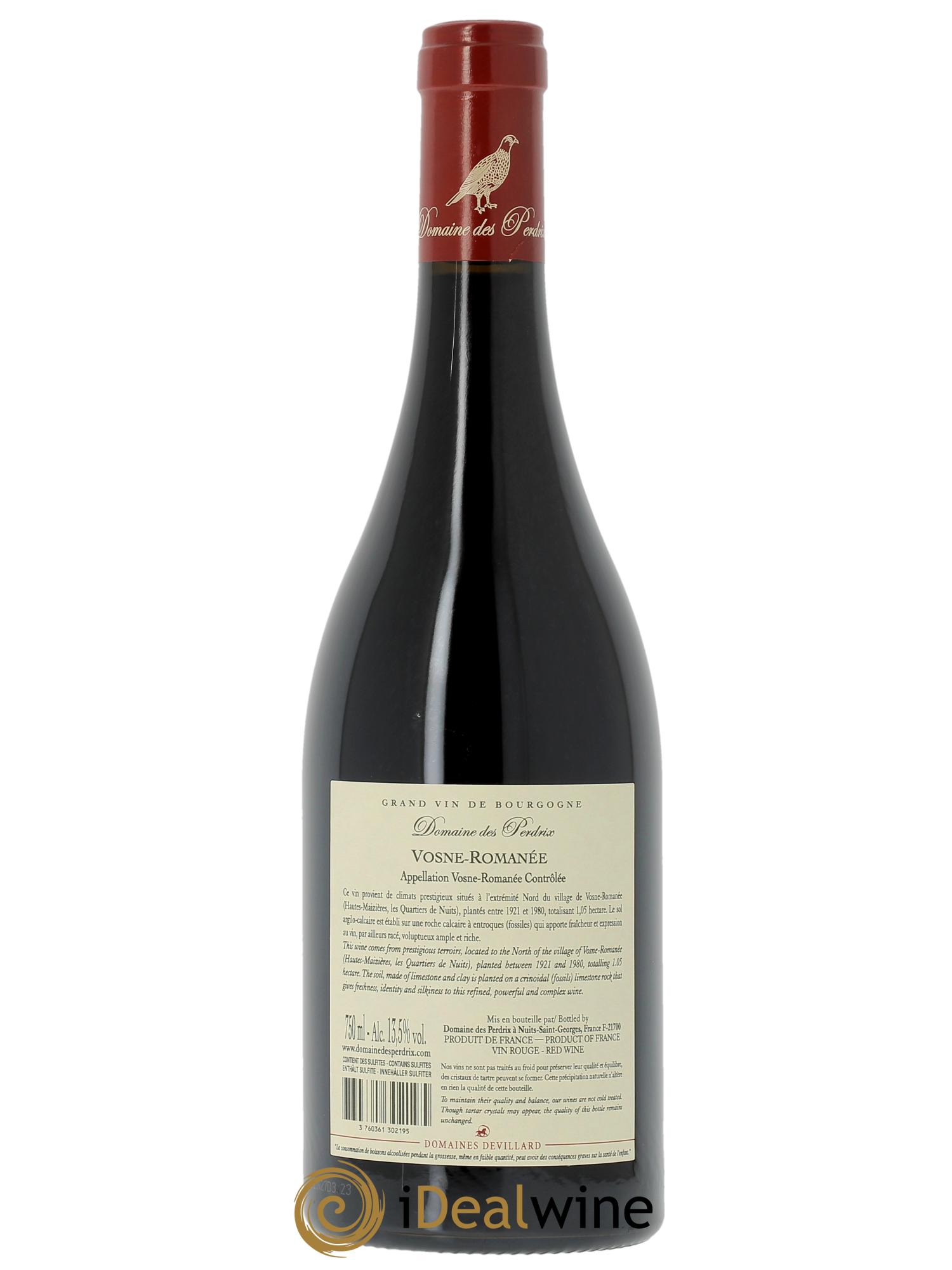 Vosne-Romanée Perdrix (Domaine des)  2023 - Lotto di 1 bottiglia - 1