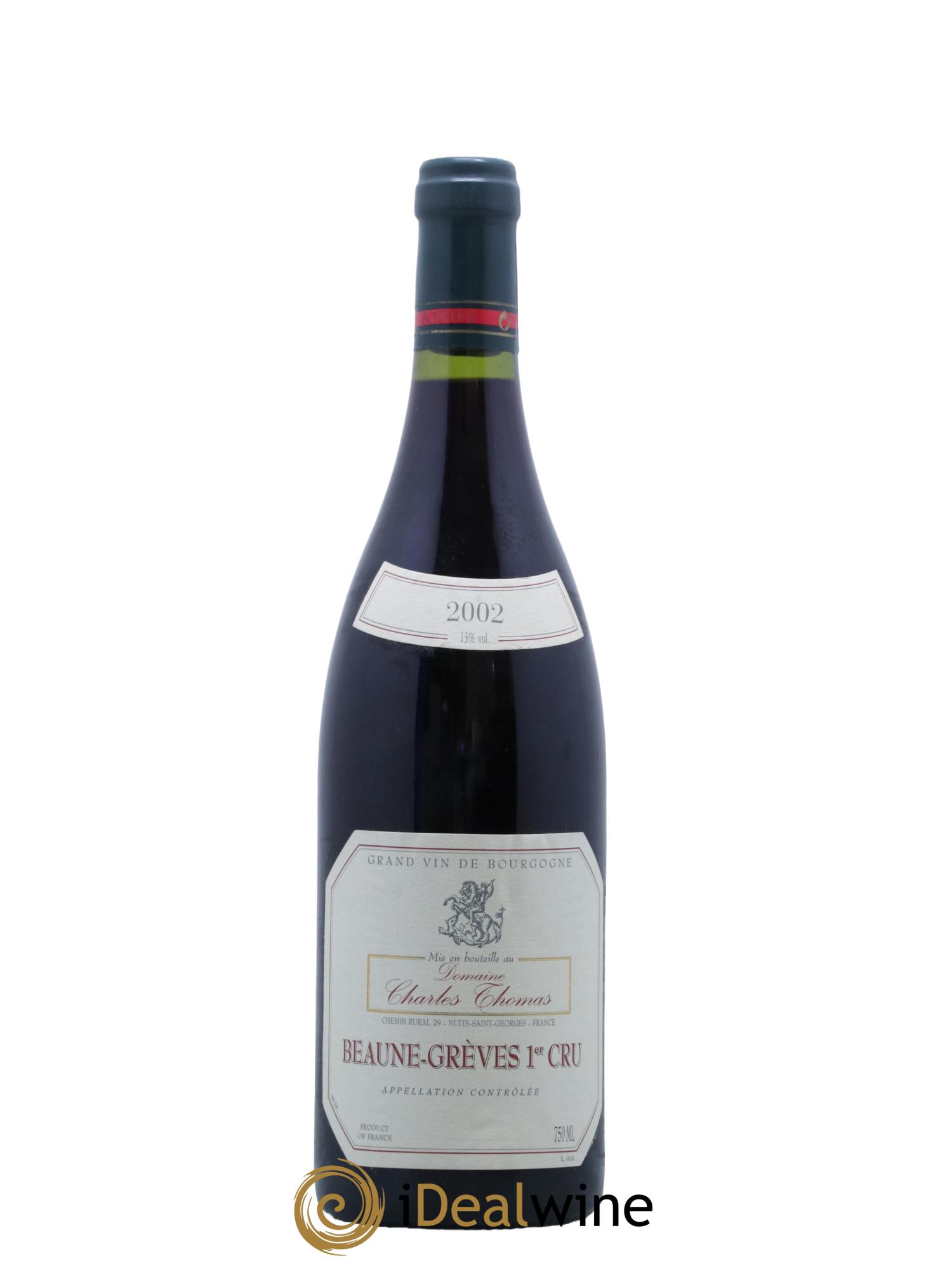 Beaune 1er Cru Greves Domaine Charles Thomas 2002 - Lot de 1 bouteille - 0