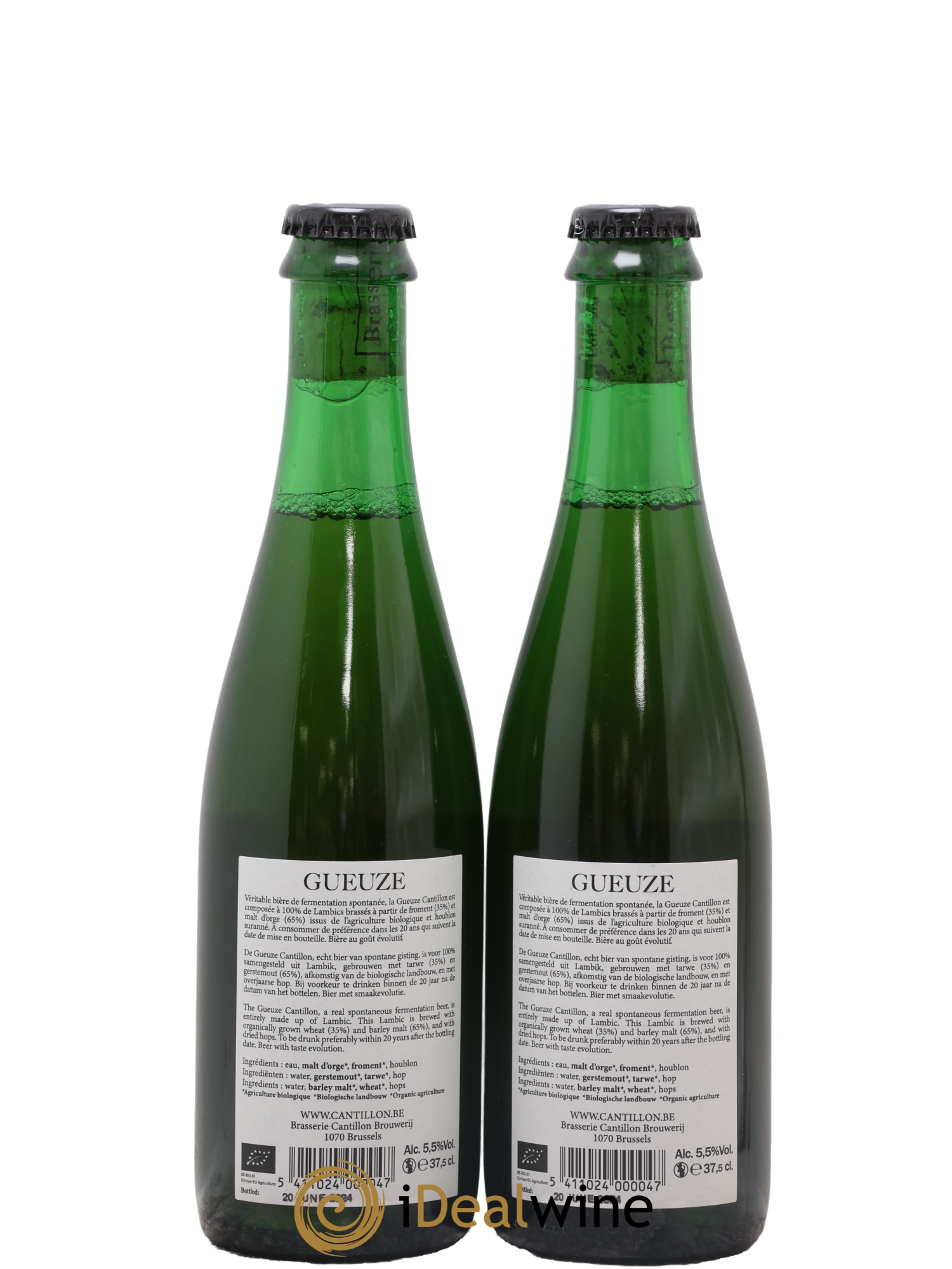 Bière Gueuze Cantillon Lambic Bio New Label - 20.06.24 - Lot de 2 demi bouteilles - 1