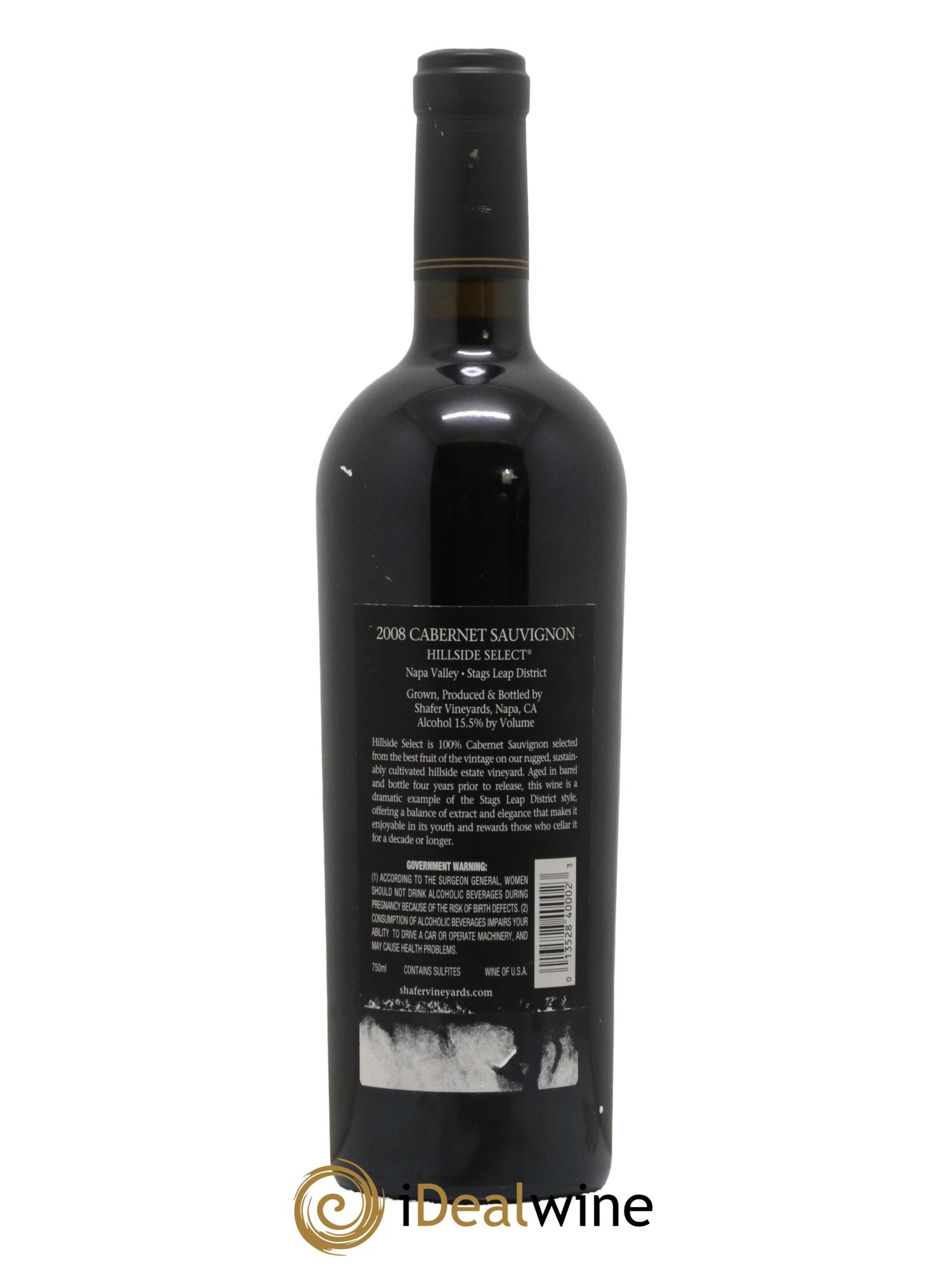 Stags Leap District Shafer Vineyards Hillside Select Cabernet Sauvignon 2008 - Lot de 1 bouteille - 1