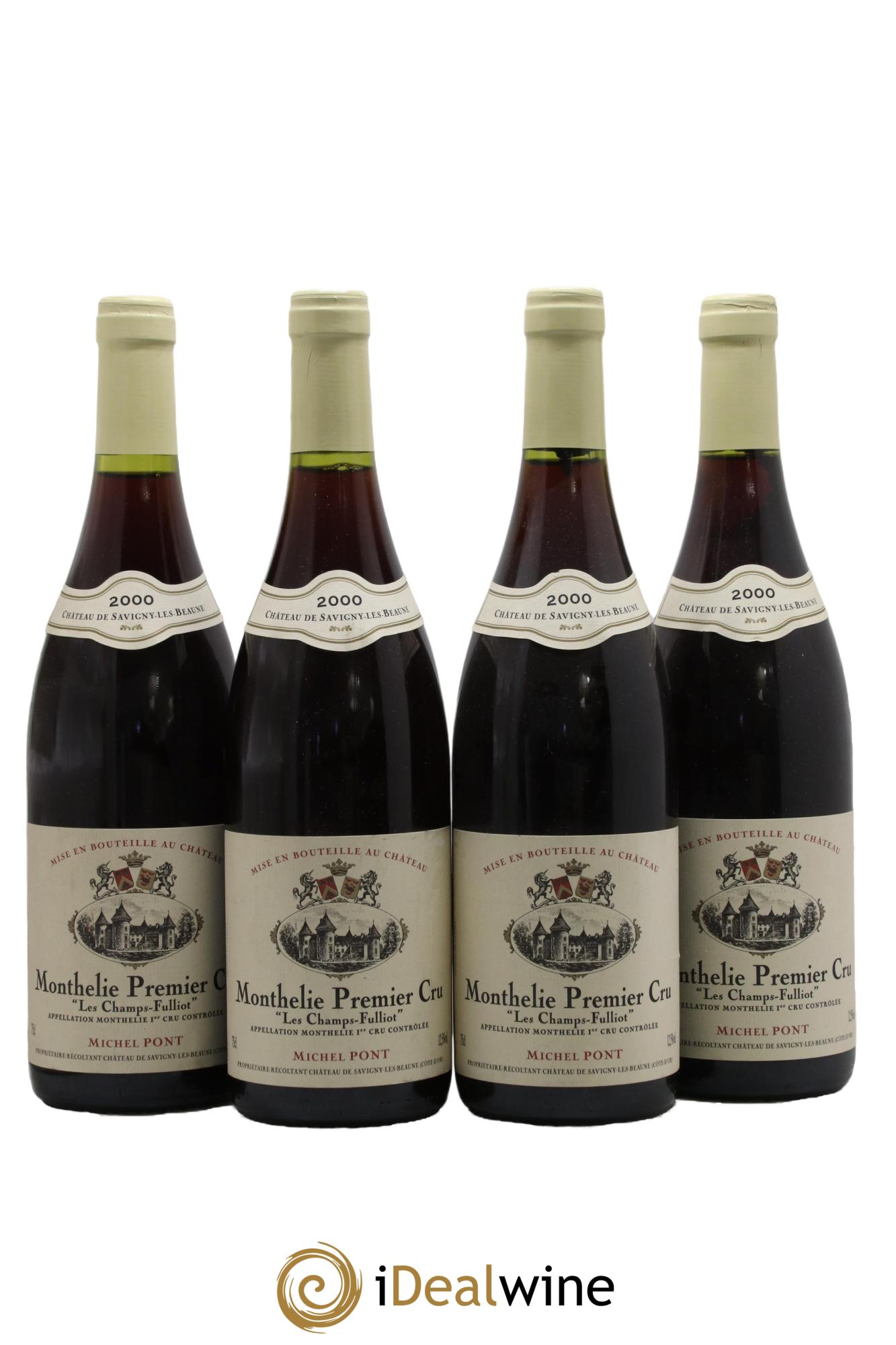 Monthélie 1er Cru Les Champs Fuillot Michel Pont 2000 - Lot de 4 bouteilles - 0