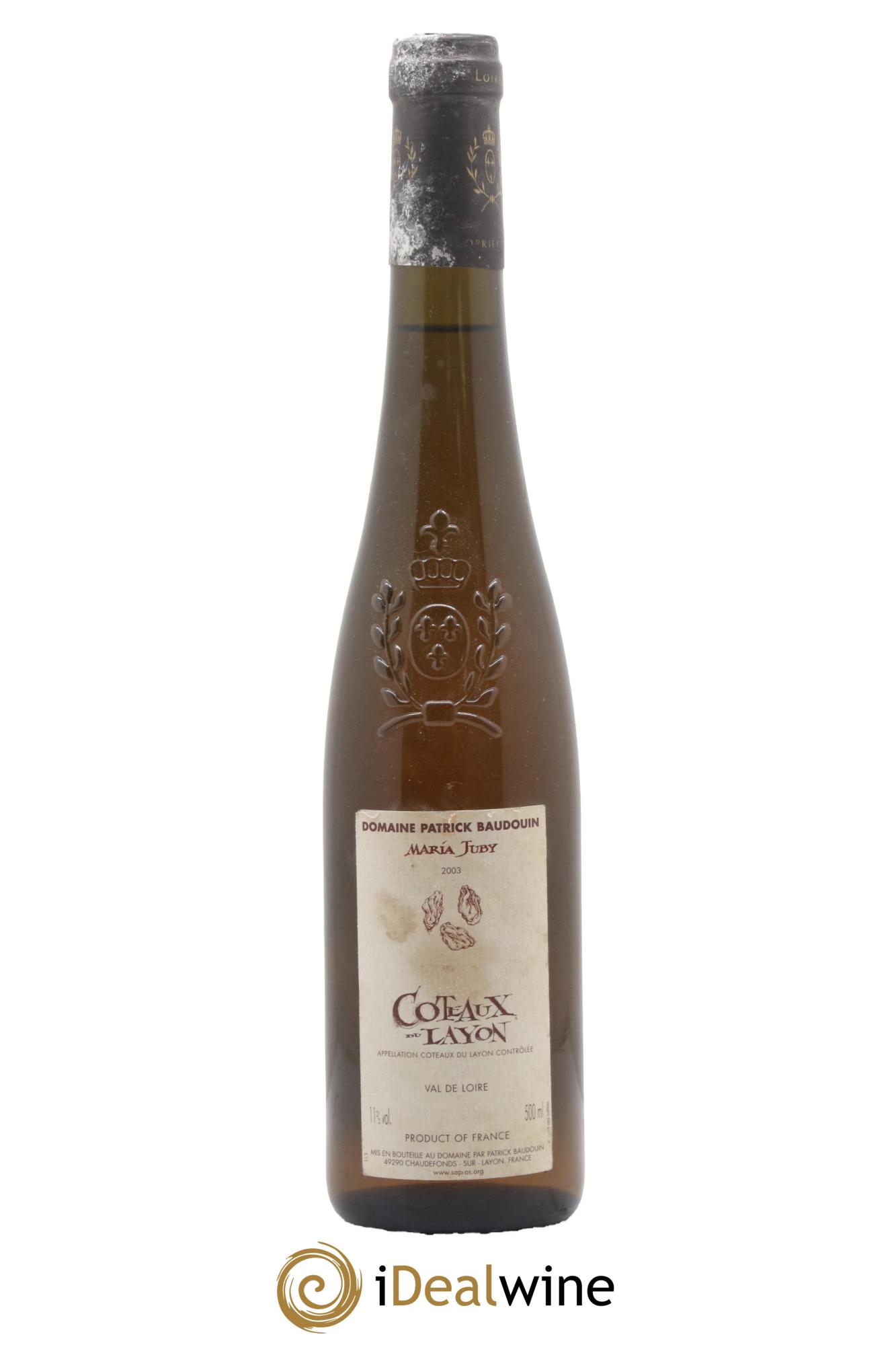 Coteaux du Layon Maria Juby Patrick Baudouin 2003 - Lot de 1 format 50cl - 0