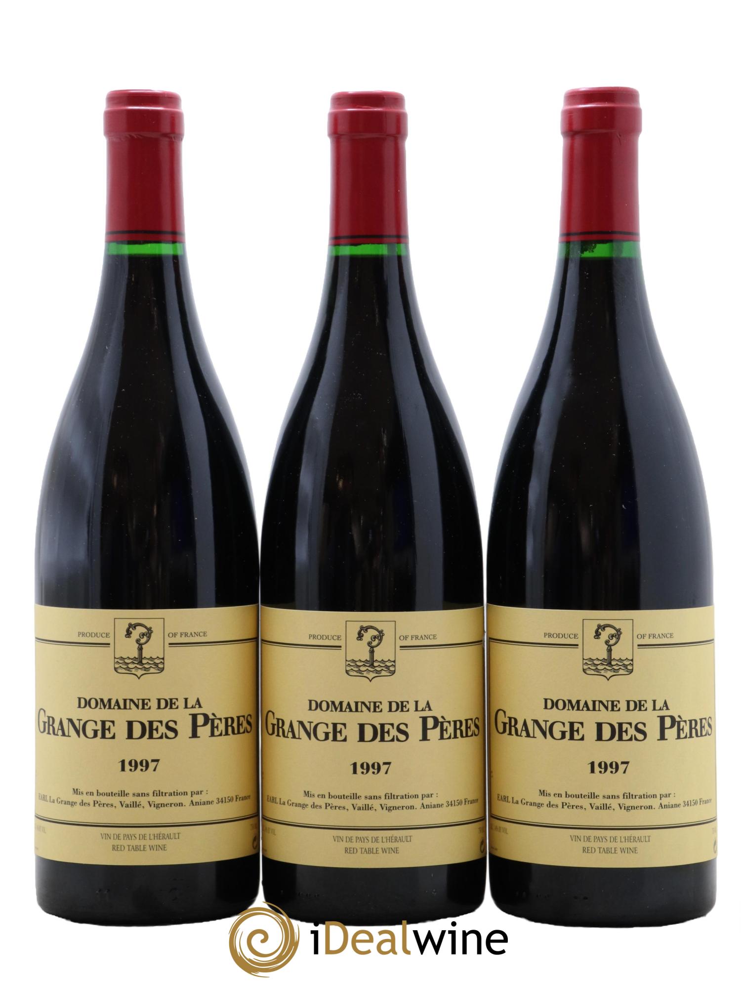 Pays d'Hérault Grange des Pères Laurent Vaillé 1997 - Lot de 3 bouteilles - 0