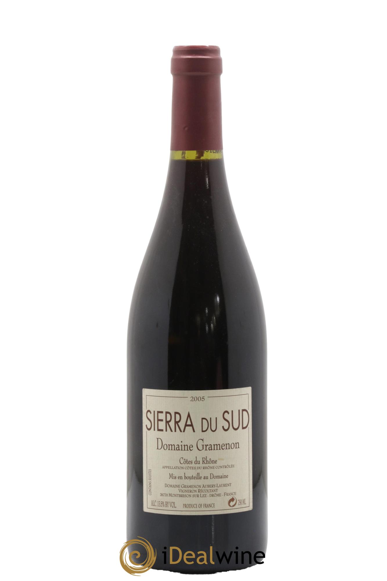 Côtes-du-Rhône Sierra du Sud Gramenon (Domaine) 2005 - Lot de 1 bouteille - 0