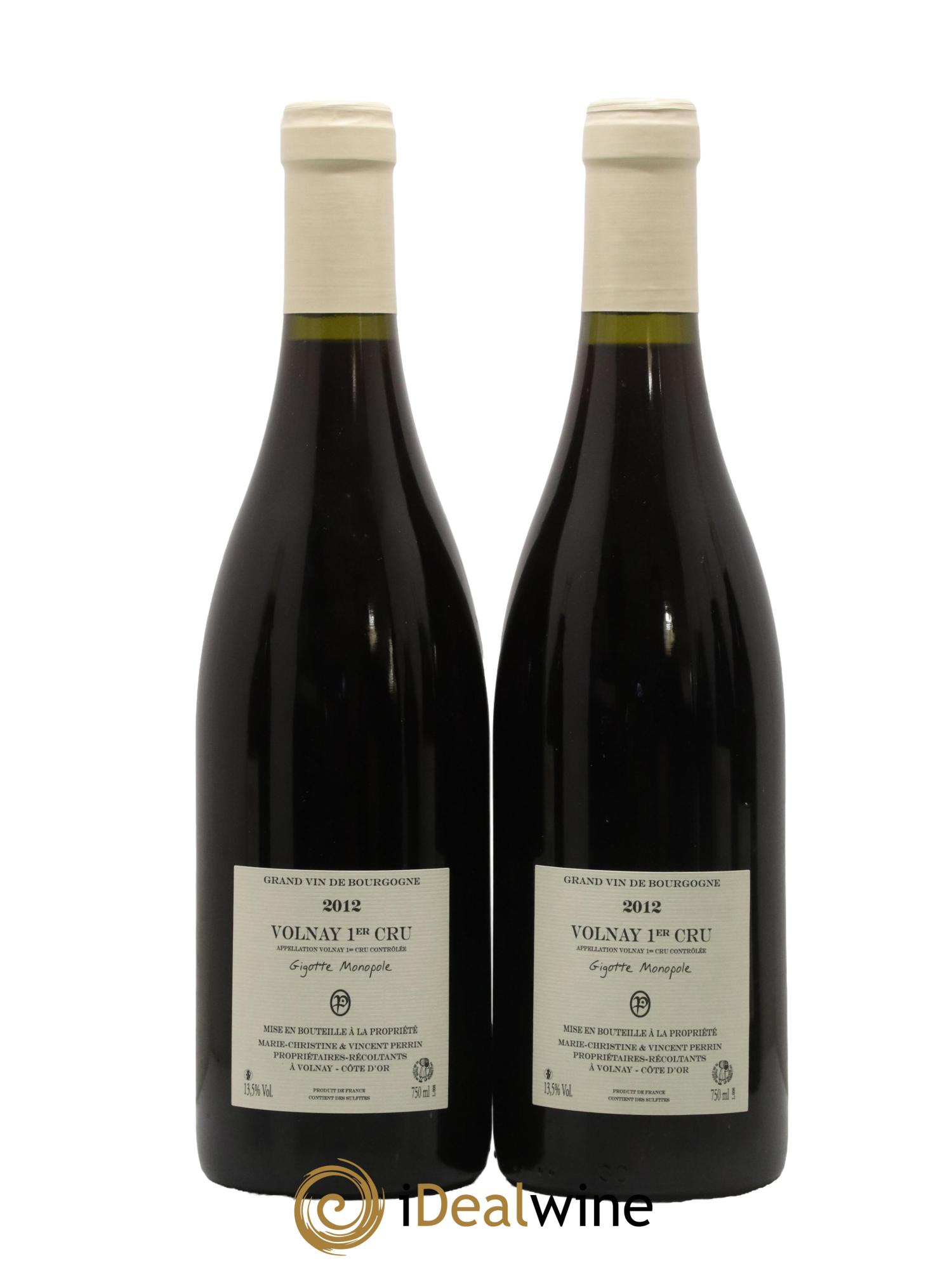 Volnay 1er Cru La Gigotte Domaine Perrin 2012 - Lot de 2 bouteilles - 1
