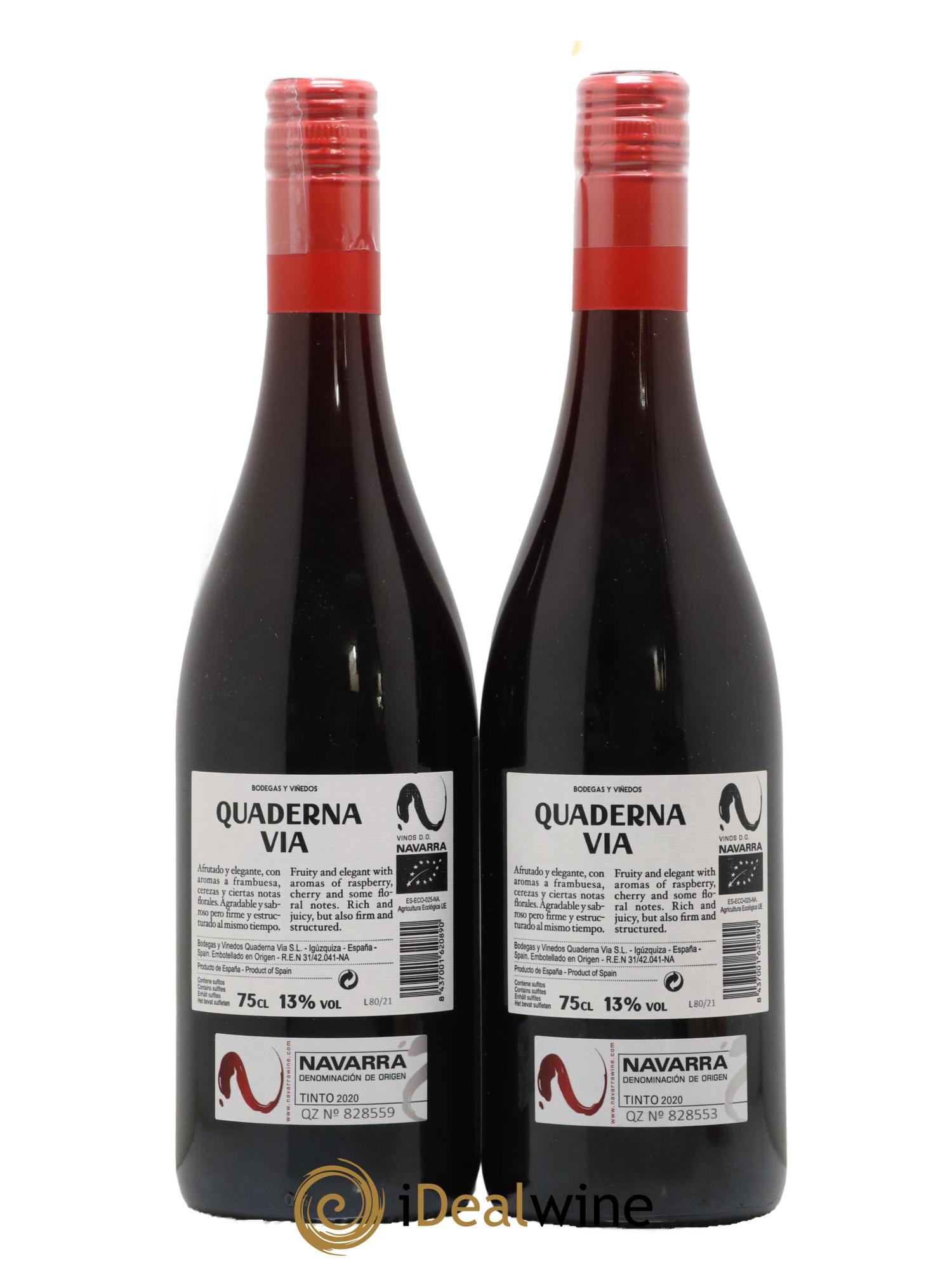 Espagne Navarra Quaderna Via Garnacha 2020 - Lot de 2 bouteilles - 1