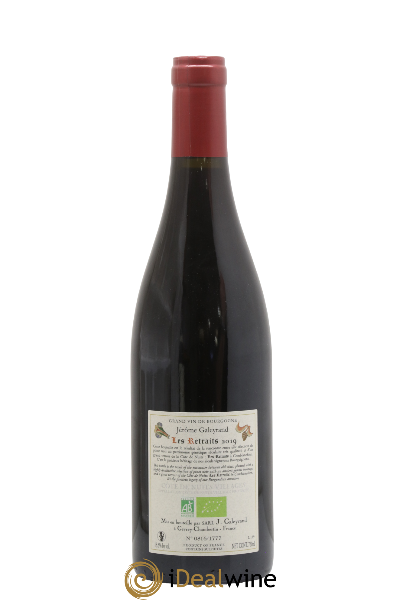 Côte de Nuits-Villages Les Retraits Jérôme Galeyrand 2019 - Lot of 1 bottle - 1