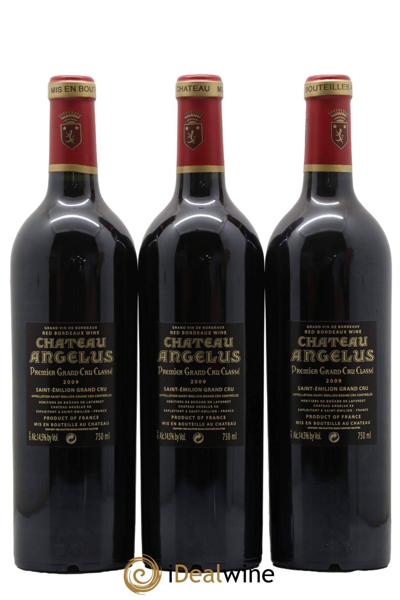 Château Angélus 1er Grand Cru Classé A 2009 - Lot de 3 bouteilles - 1