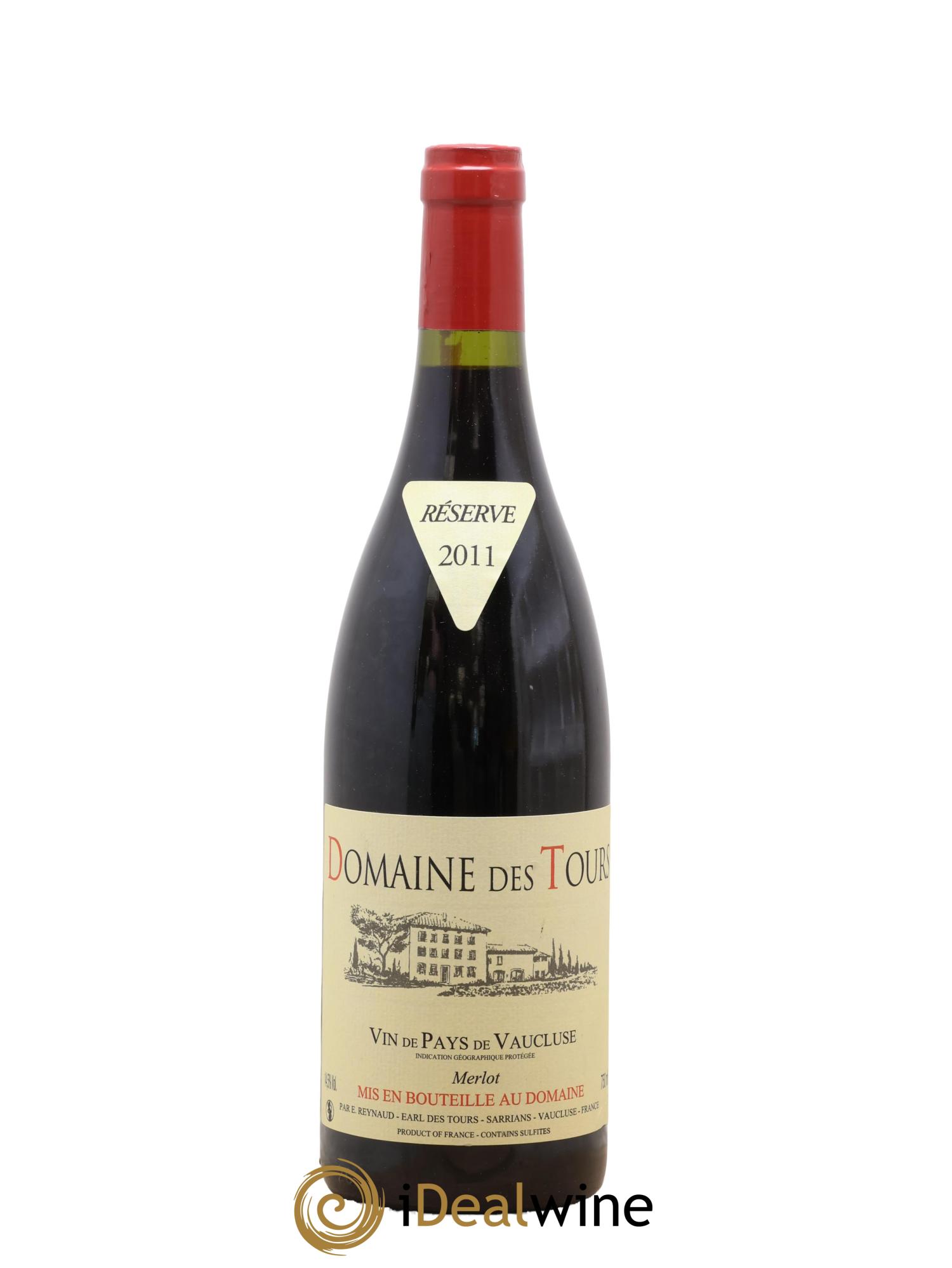 Vaucluse Domaine des Tours Merlot Emmanuel Reynaud 2011 - Lot de 1 bouteille - 0
