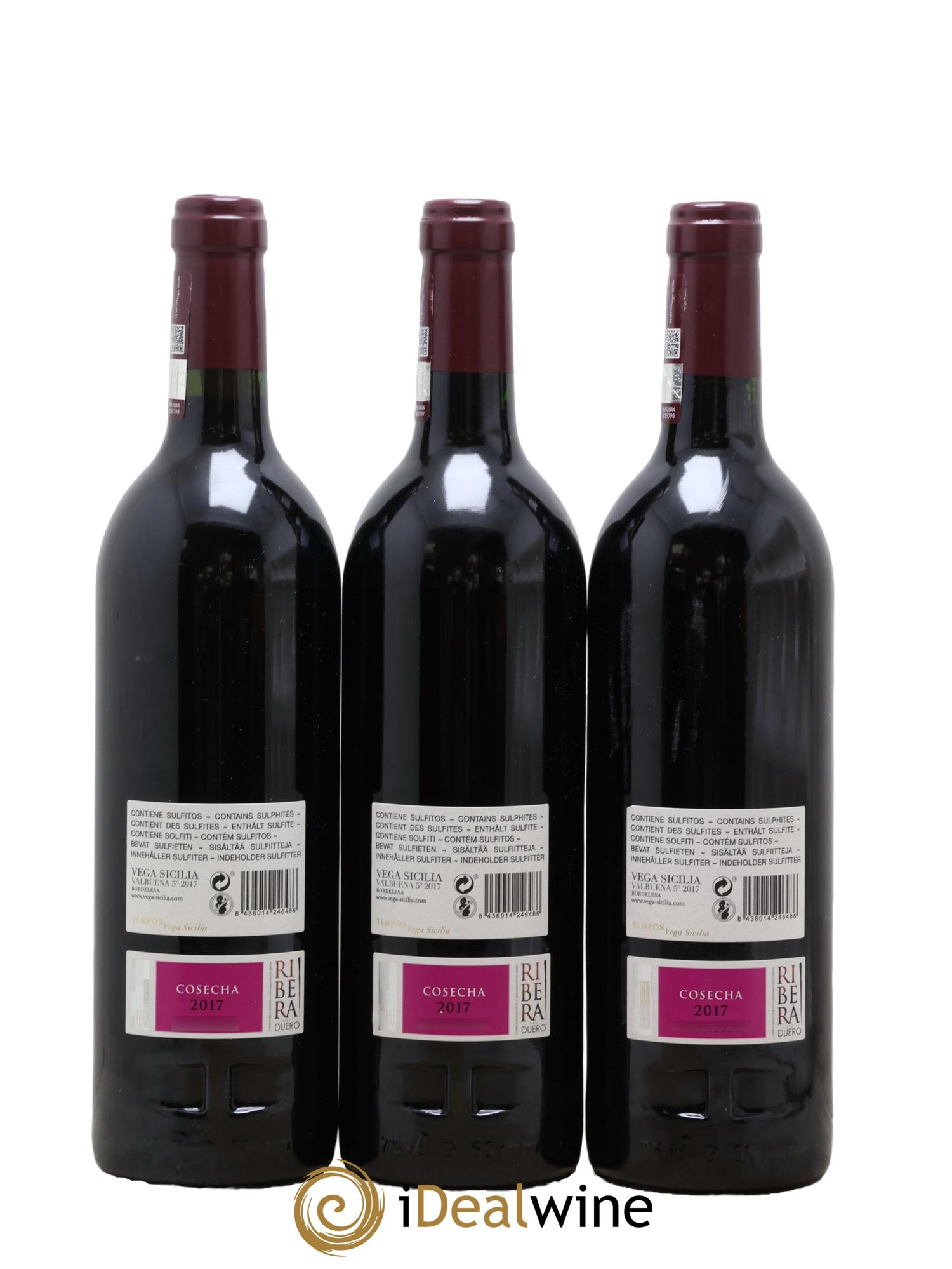 Ribera Del Duero DO Vega Sicilia Valbuena 5 ano Famille Alvarez 2017 - Posten von 3 Flaschen - 1